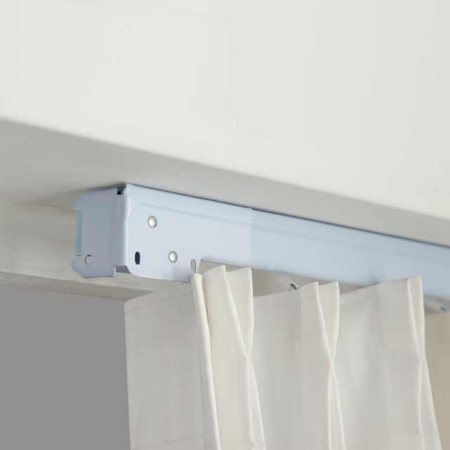 Kit de rail à rideaux Burghas blanc, 120 à 210 cm