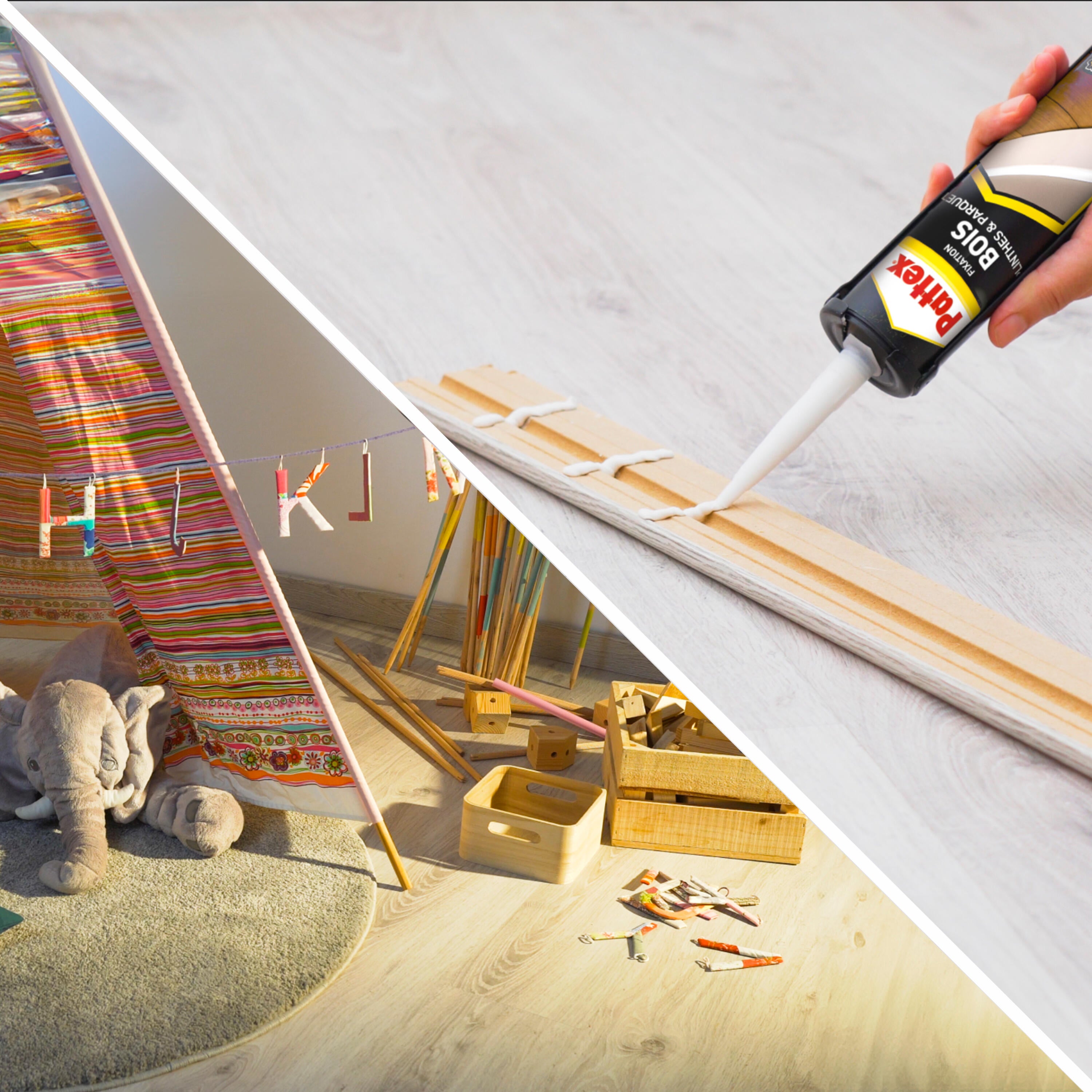 Colle de fixation pâte acrylique Fixation plinthes PATTEX, 380 g blanc - 5
