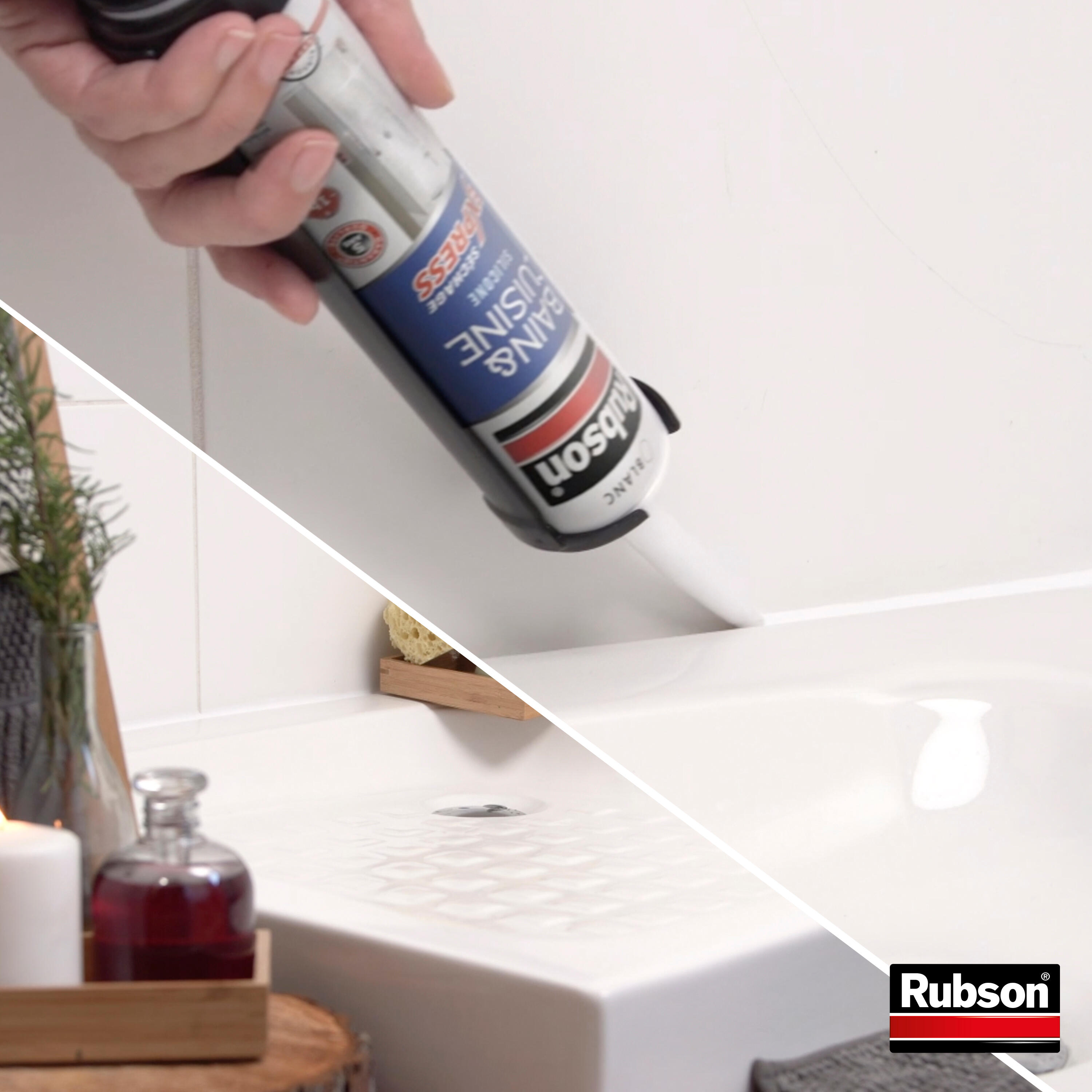 Silicone Bain et cuisine séchage express RUBSON blanc, 280 ml - 3