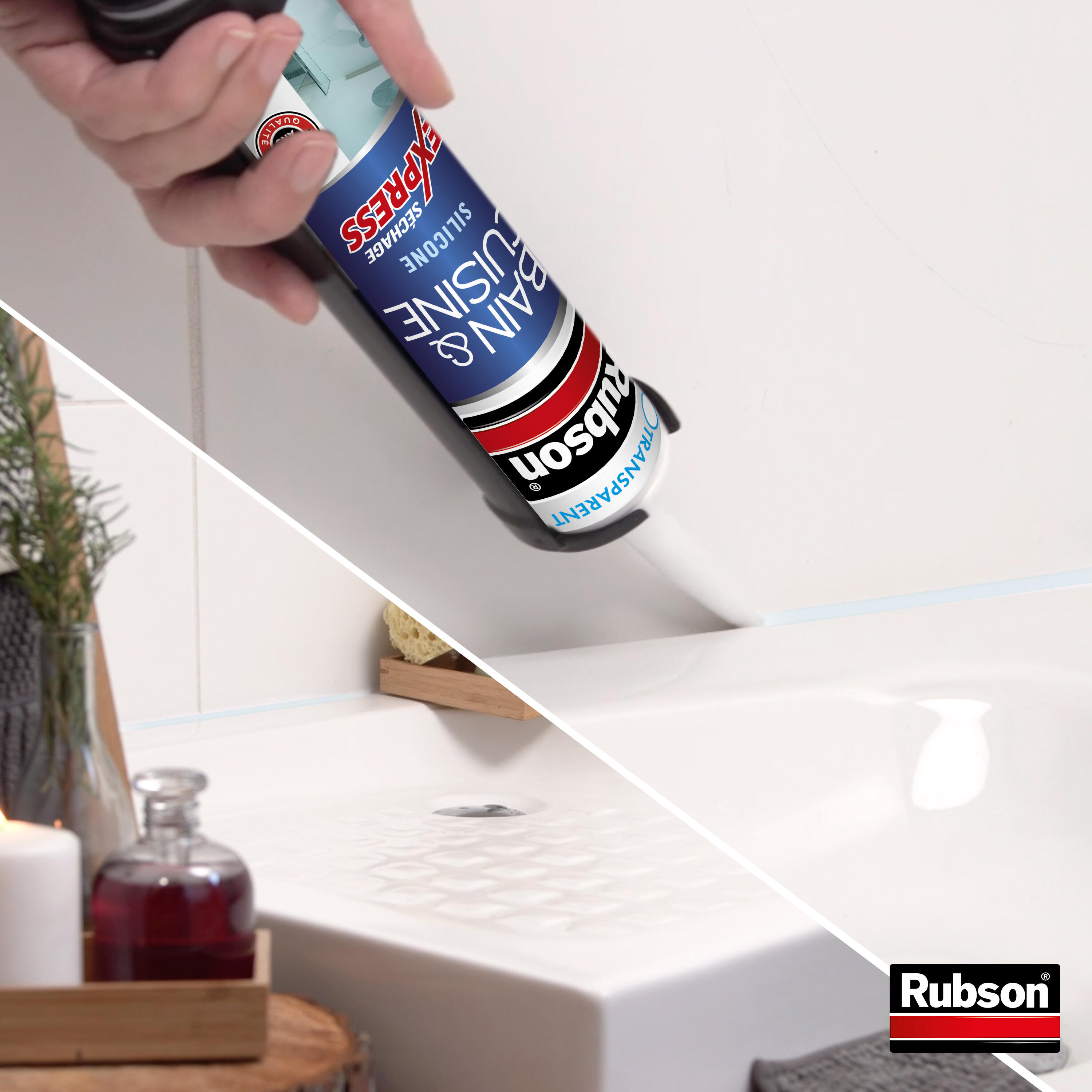 Silicone Bain et cuisine séchage express RUBSON transparent, 280 ml - 3