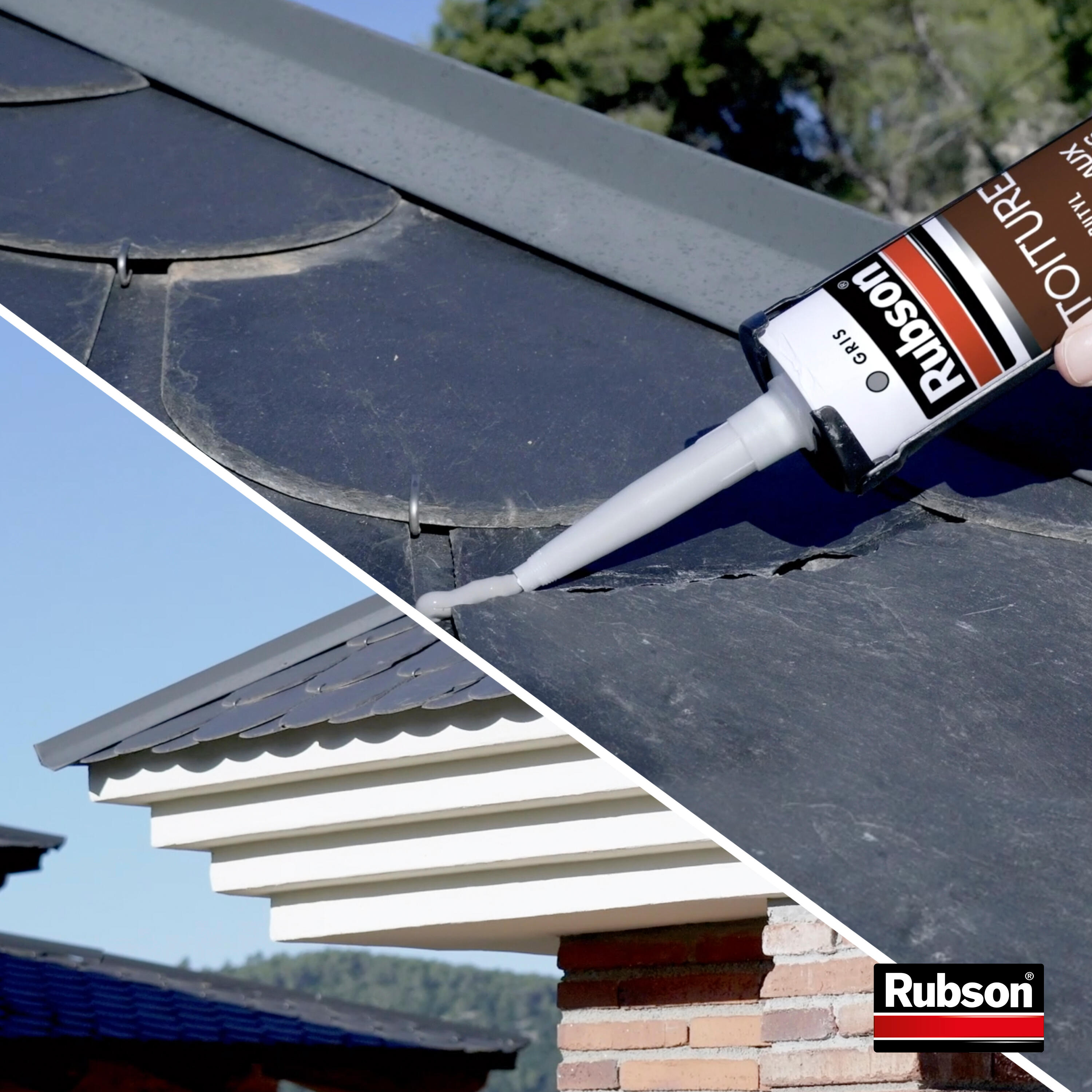 Mastic d'étanchéité Toitures RUBSON gris 280ml - 2