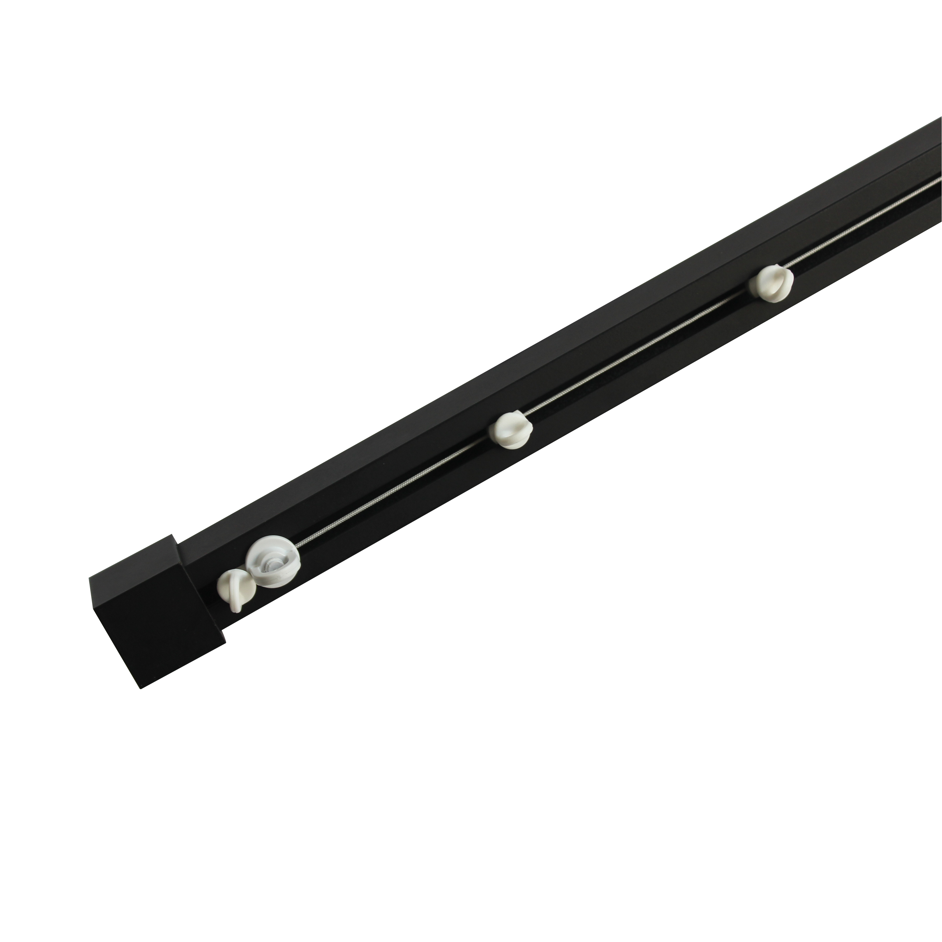 Kit de rail à rideaux aluminium Kuala noir, 250 cm - 6