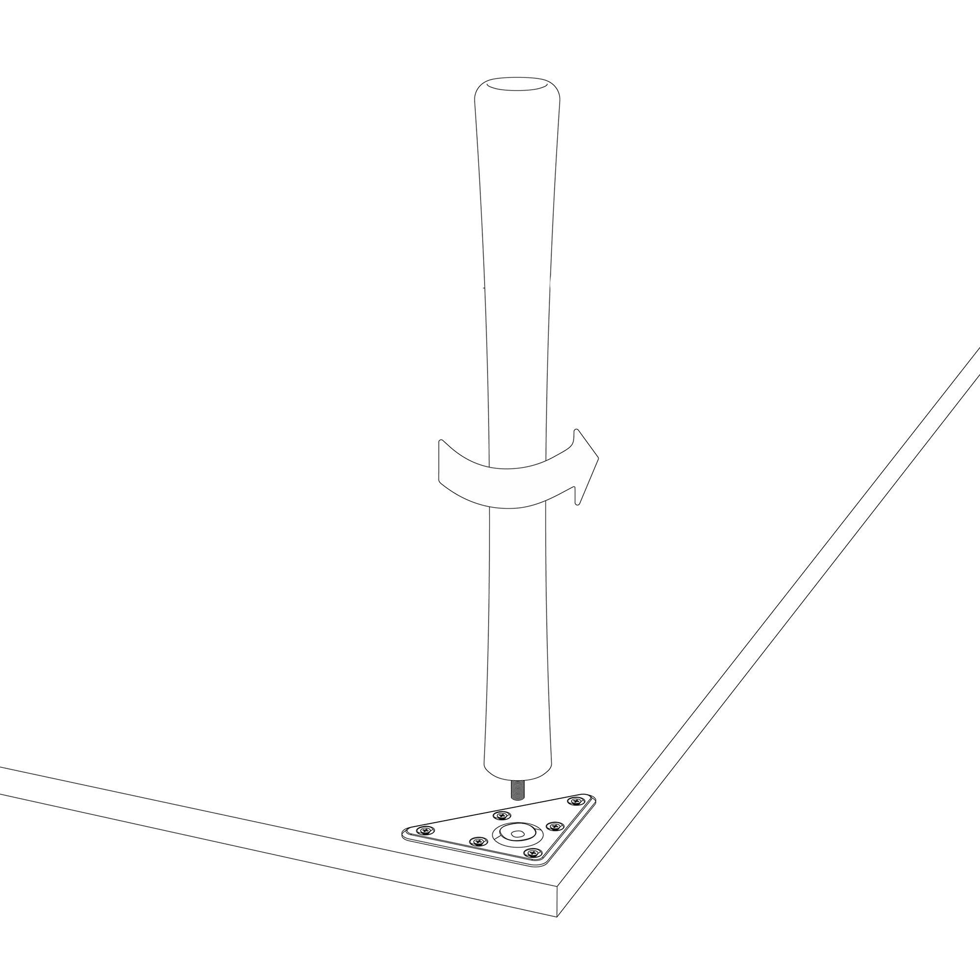 Gamba per mobili REI 2-948.720.95 in legno naturale  P 4.6 x H 72 cm - 3
