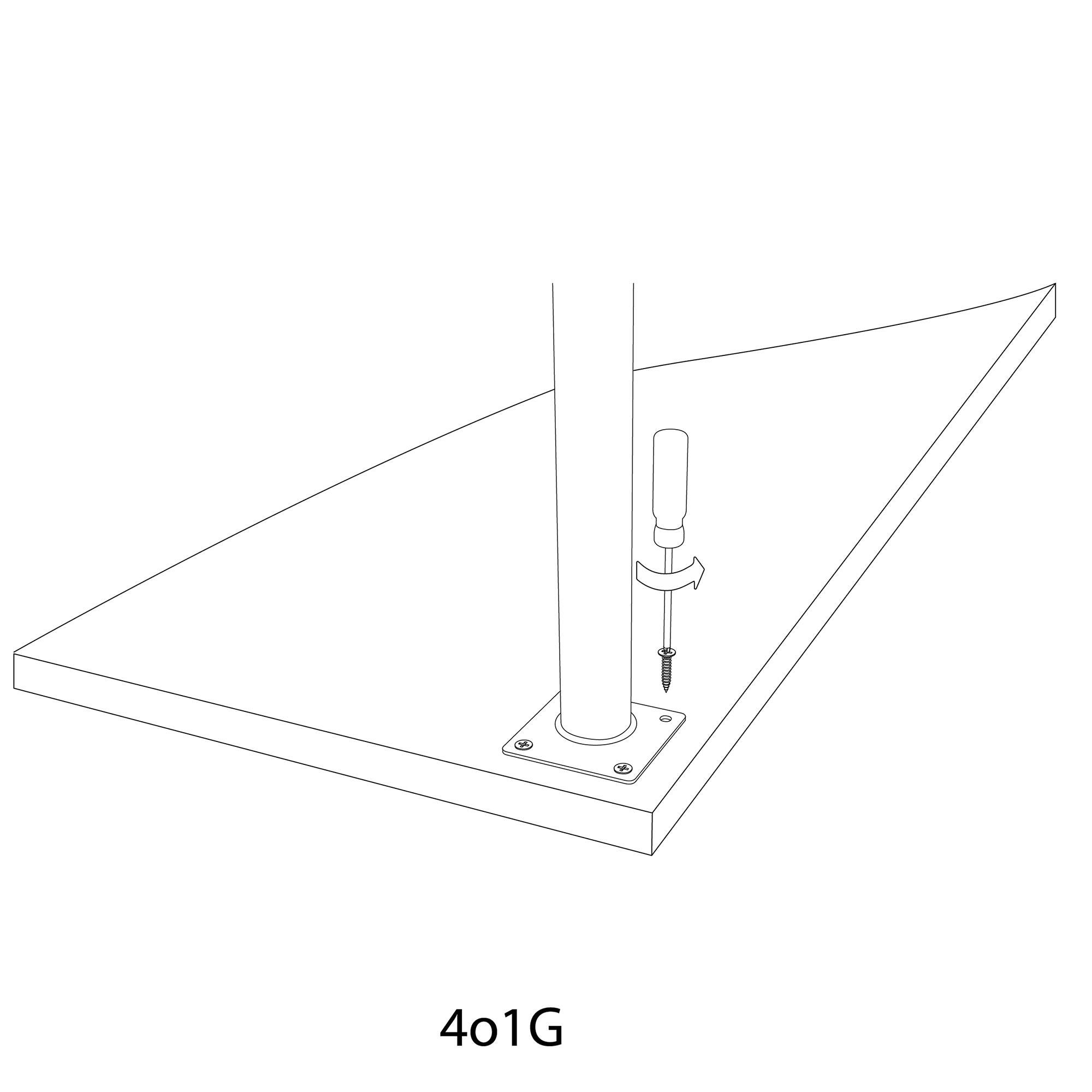 Pata para mesa o encimera de acero color blanco altura 80 cm - 8