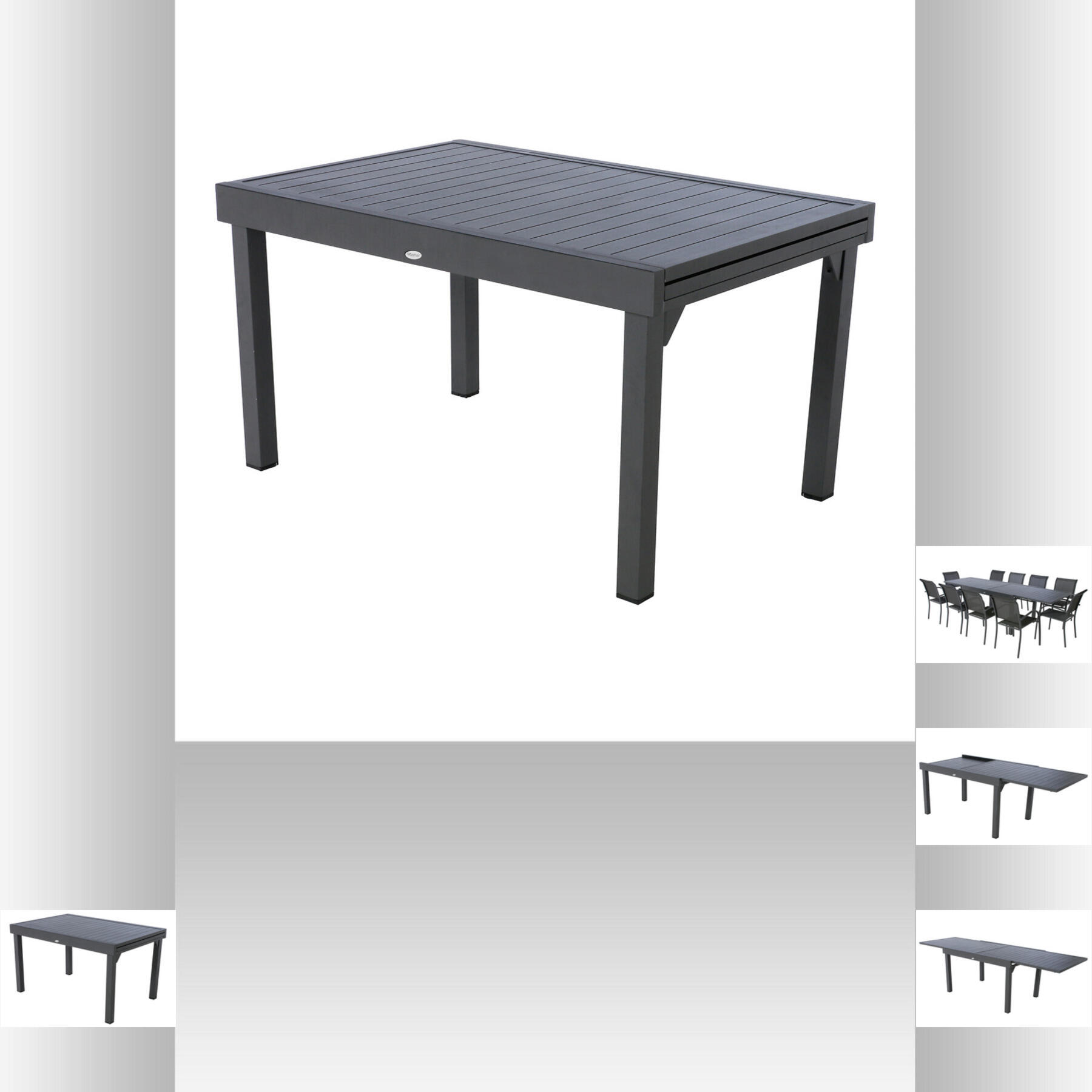 Table de jardin HESPERIDE Piazza rectangulaire noir 10 personnes - 3