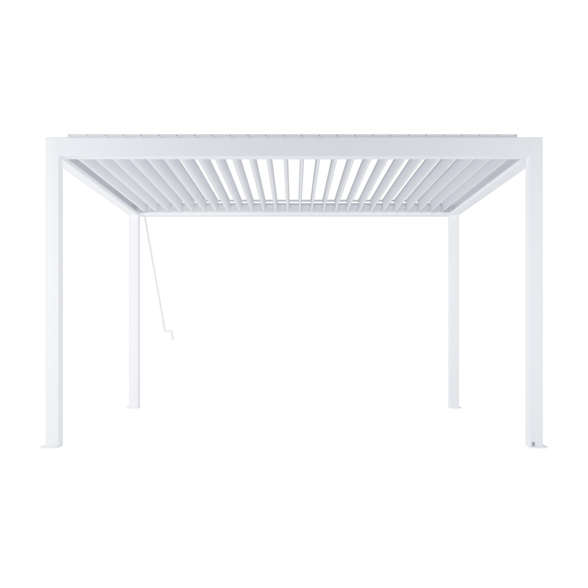 pergola bioclimatica de aluminio bolonia blanca y lama blanca de 300 x 406 x 230 cm manual