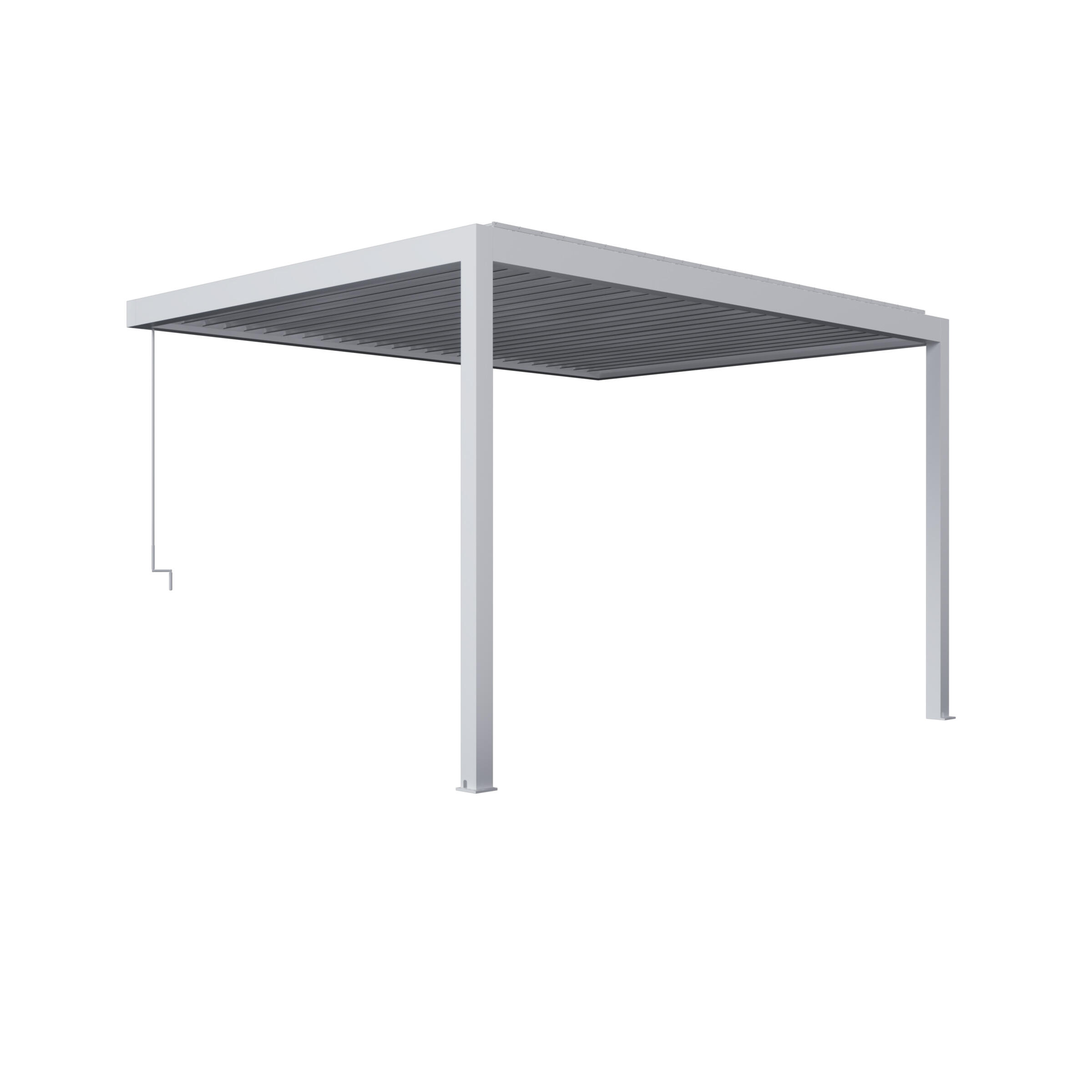 pergola de aluminio adosada con cubierta bolonia de 406 x 303 cm blanco