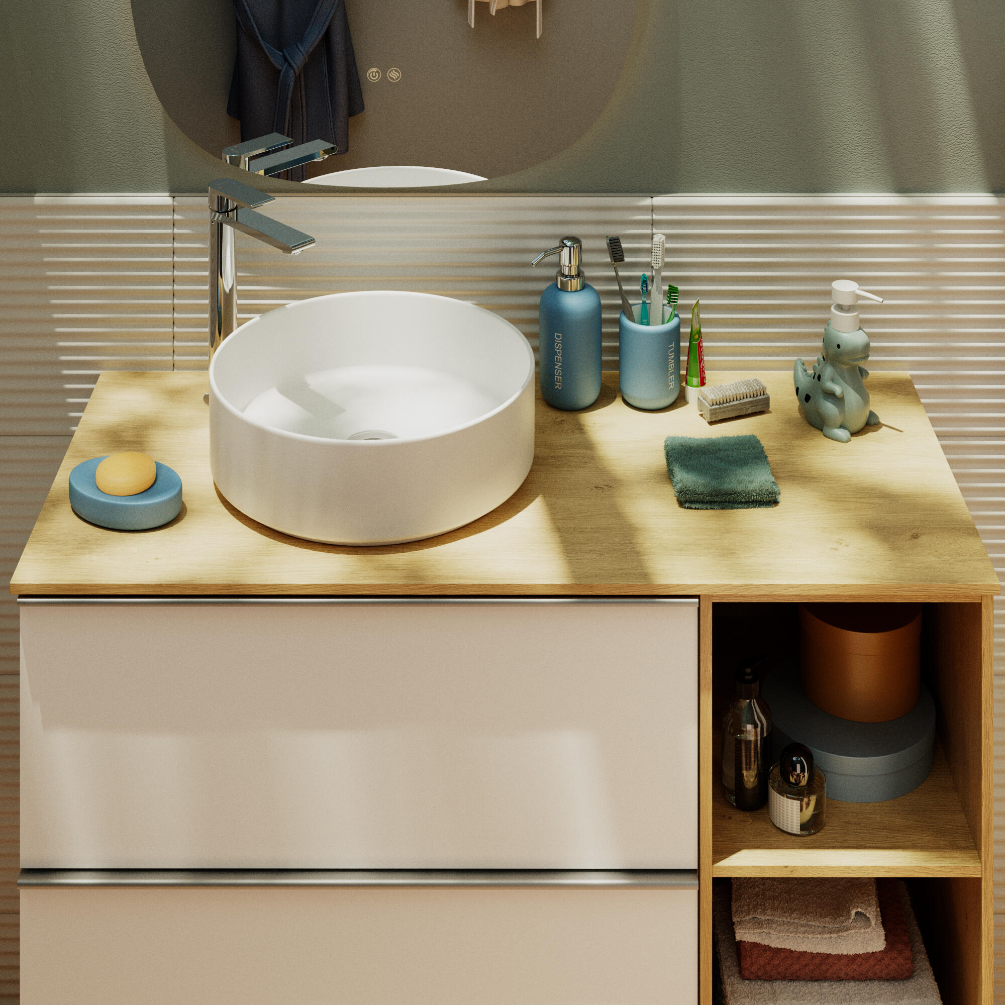 Grifo de lavabo SENSEA Cinta monomando caño alto cromo brillo. Latón - 3