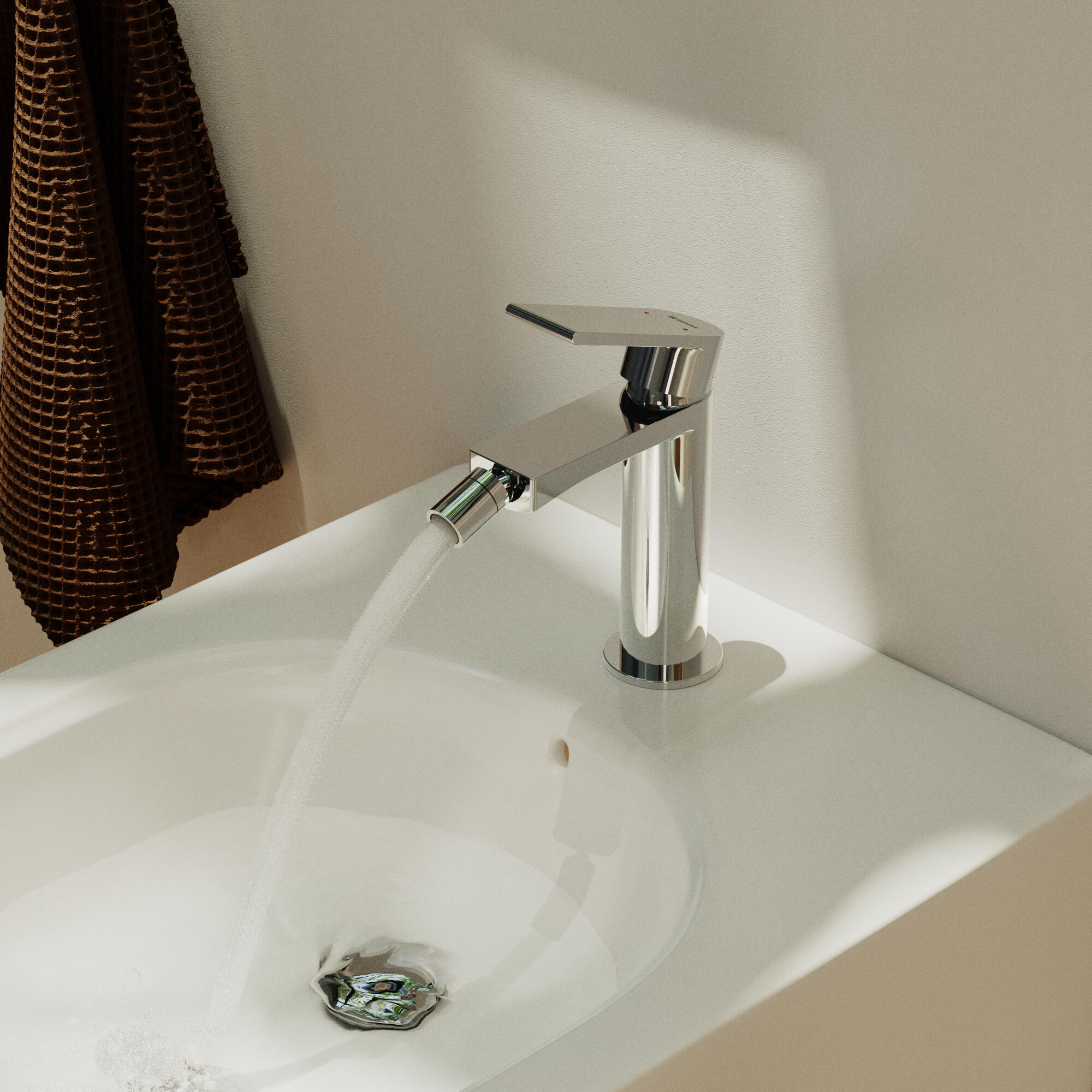 Grifo monomando de bidé SENSEA Cinta cromo brillo. Latón - 2