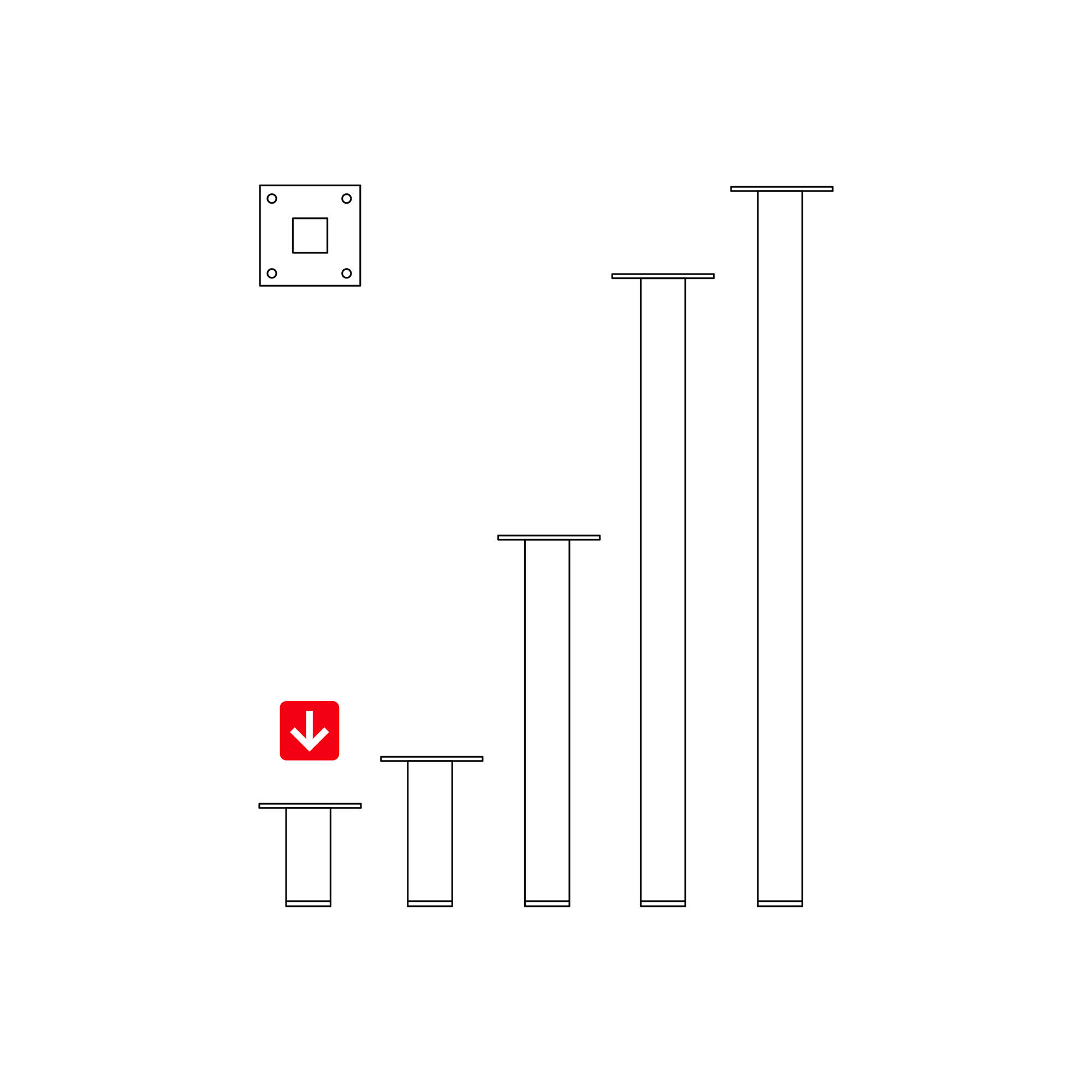 Pata para mueble de acero color cromo altura 10 cm - 7