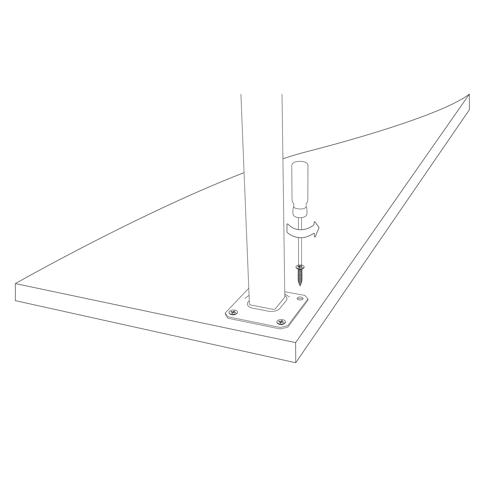 Gamba per mobili REI 2-400G.800.03 in acciaio nero lucido  L 2.5 x P 2.5 x H 80 cm - 5
