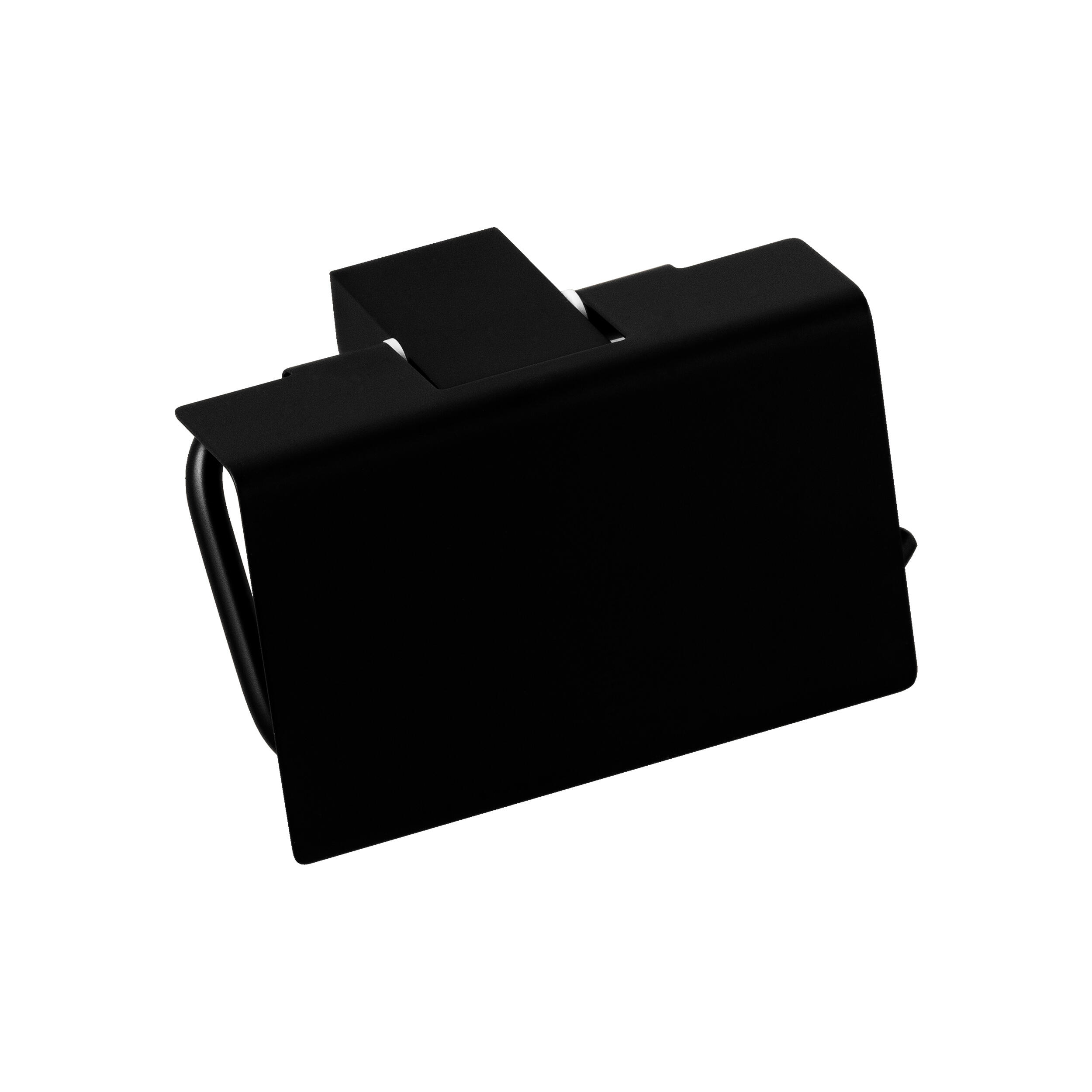 Portarrollo wc mutt negro 12.5x10 cm