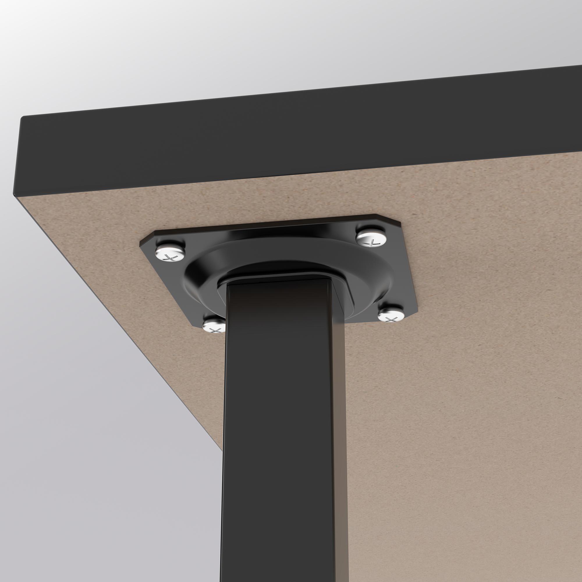 Piede per mobili REI 2-400G.100.03 in acciaio nero lucido  L 2.5 x P 2.5 x H 10 cm - 7