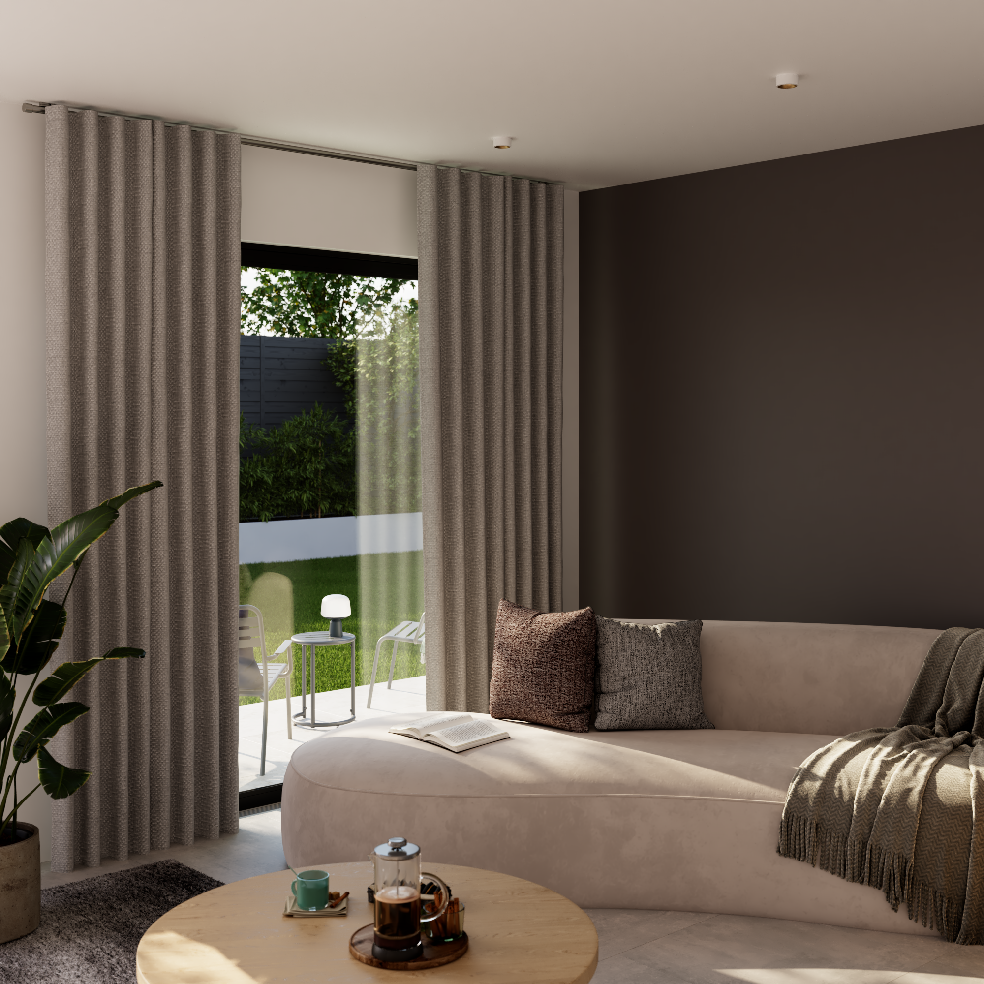 Kit de rail à rideaux aluminium Burny gris, 250 cm - 3