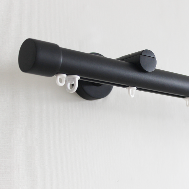Soporte para riel de pared  simple Burny negro INSPIRE
