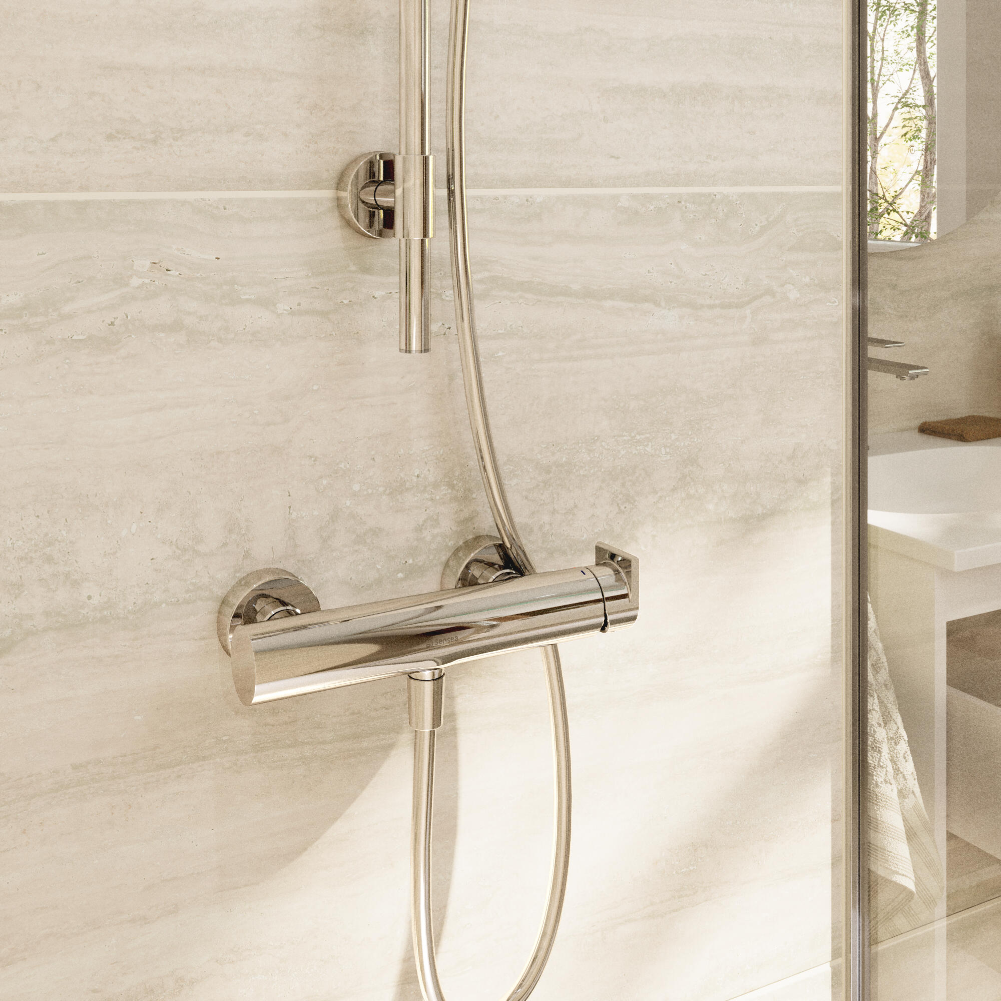 Grifo de ducha monomando SENSEA Cinta cromo brillo  - 2