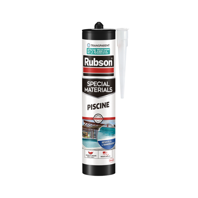 Mastic polymère piscine transparent 280ml - RUBSON