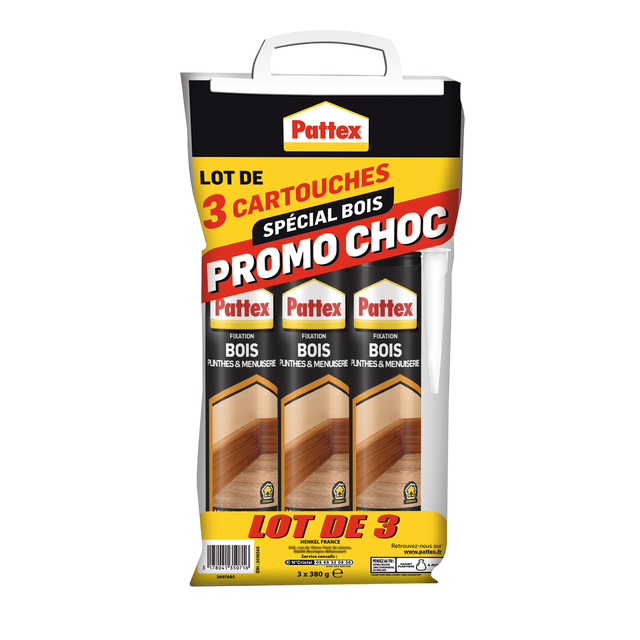 Lot de 3 colles bois PATTEX