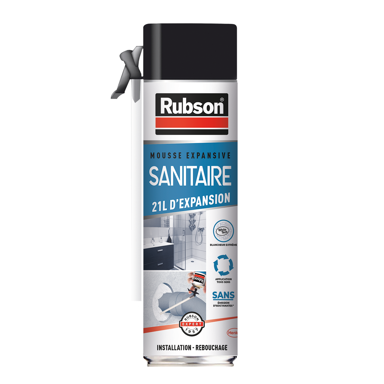 Mousse expansive aérosol sanitaire, blanc, 500ml, RUBSON Leroy Merlin — free download