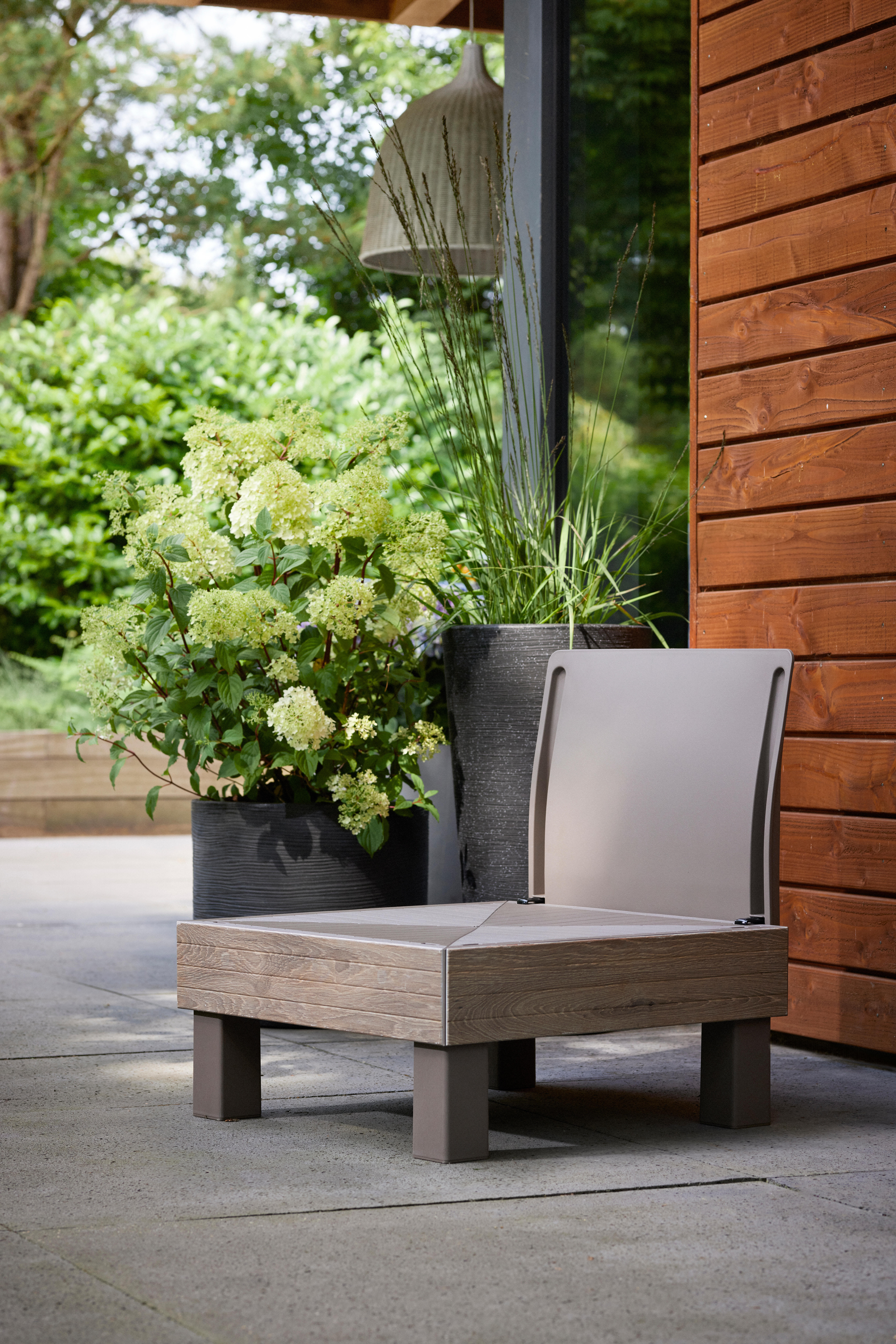 Módulo sofá individual em resina bege efeito madeira Keter Elements Signature - 3