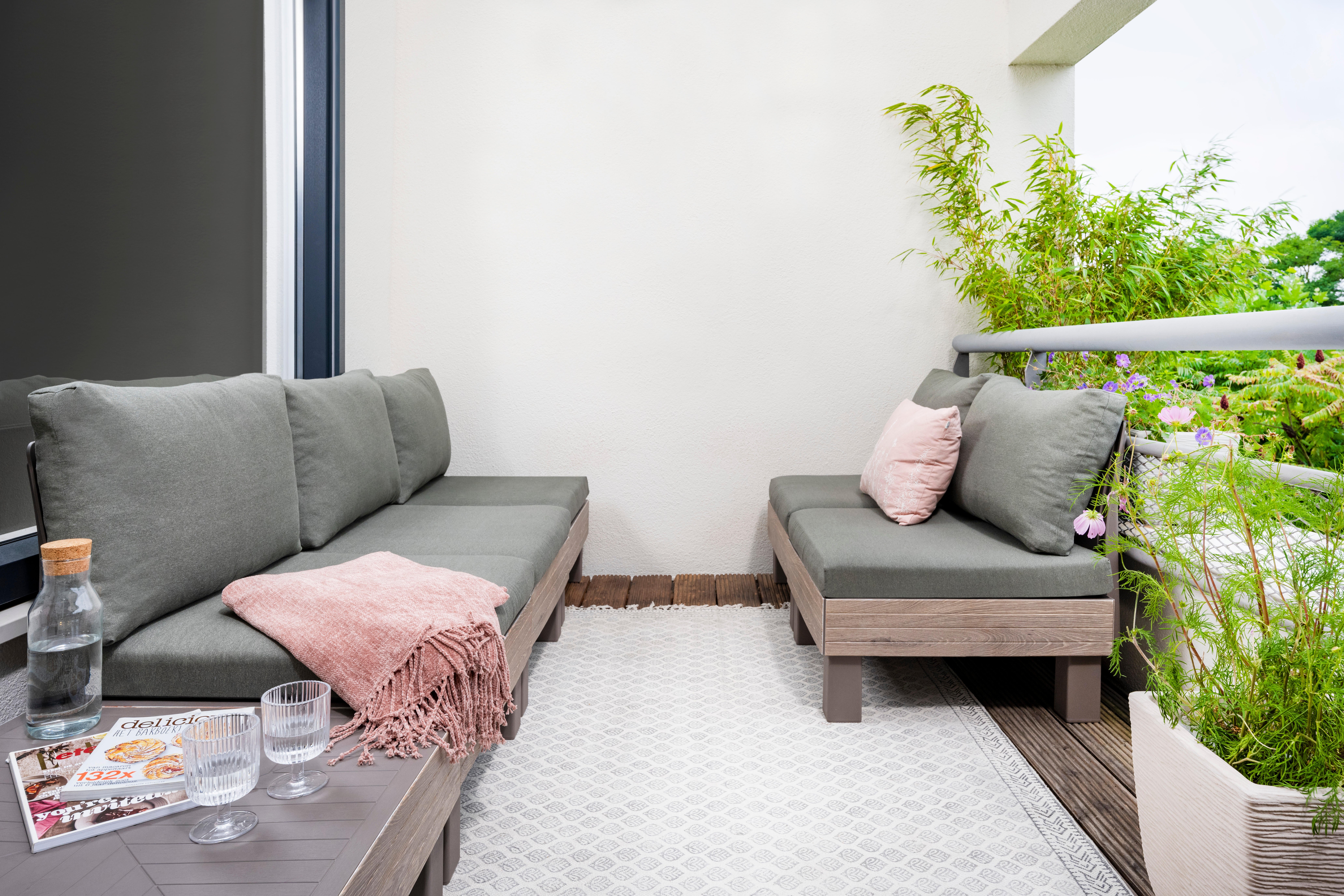 Módulo sofá individual em resina bege efeito madeira Keter Elements Signature - 17