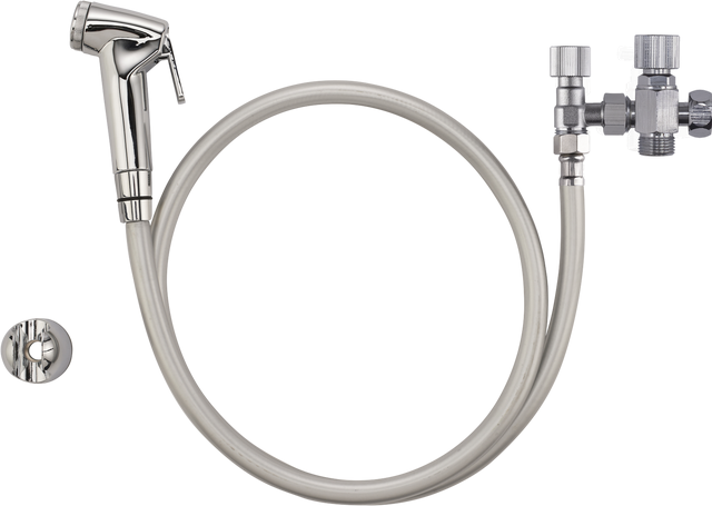 Kit hygiène pour les WC avec Douchette ABS chromé et robinet 3 voies 