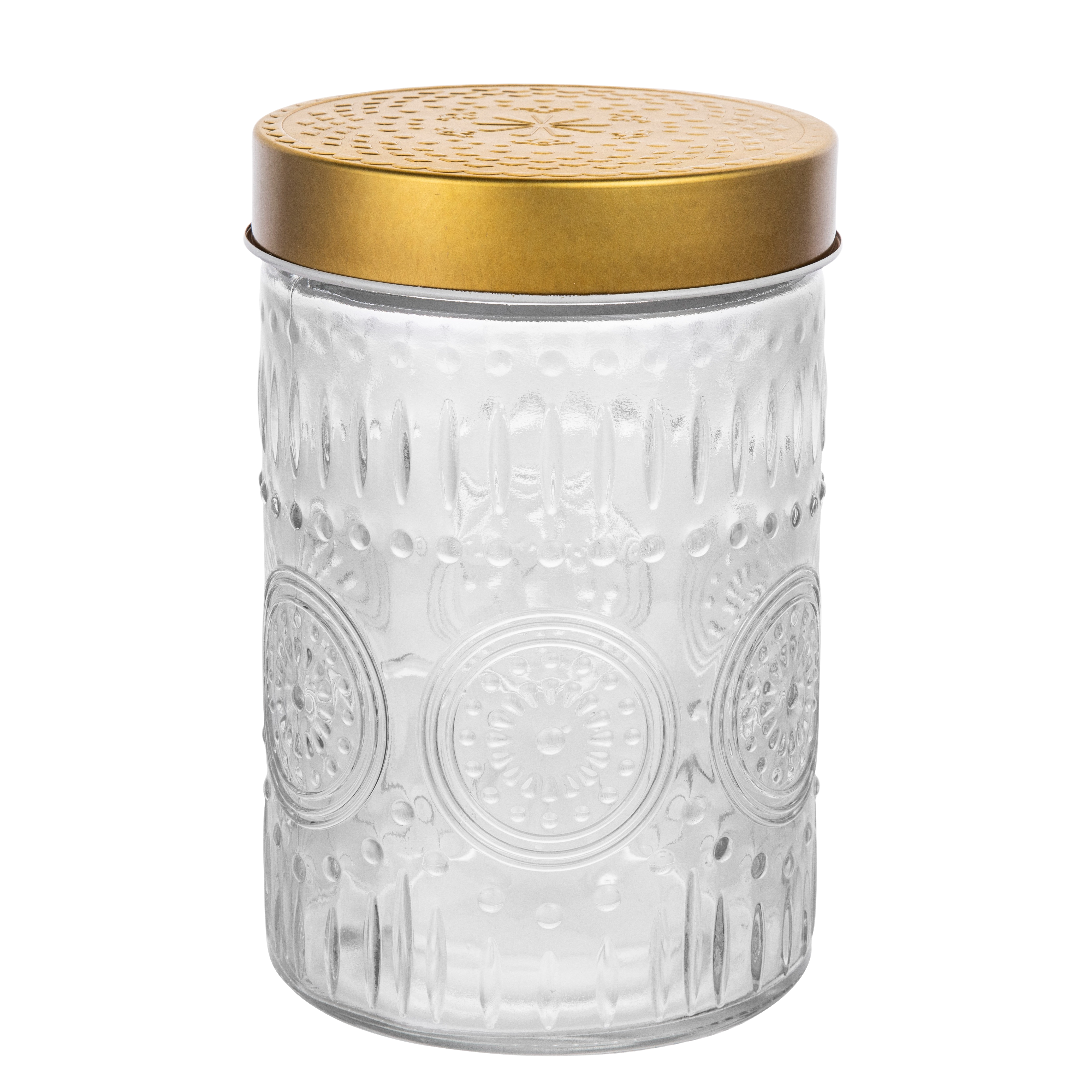 Pojemnik okrągły złoto Daisy 11.5 x 22 cm
