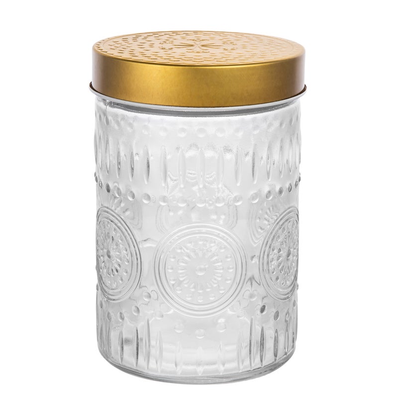 Pojemnik okrągły złoto Daisy 11.5 x 22 cm