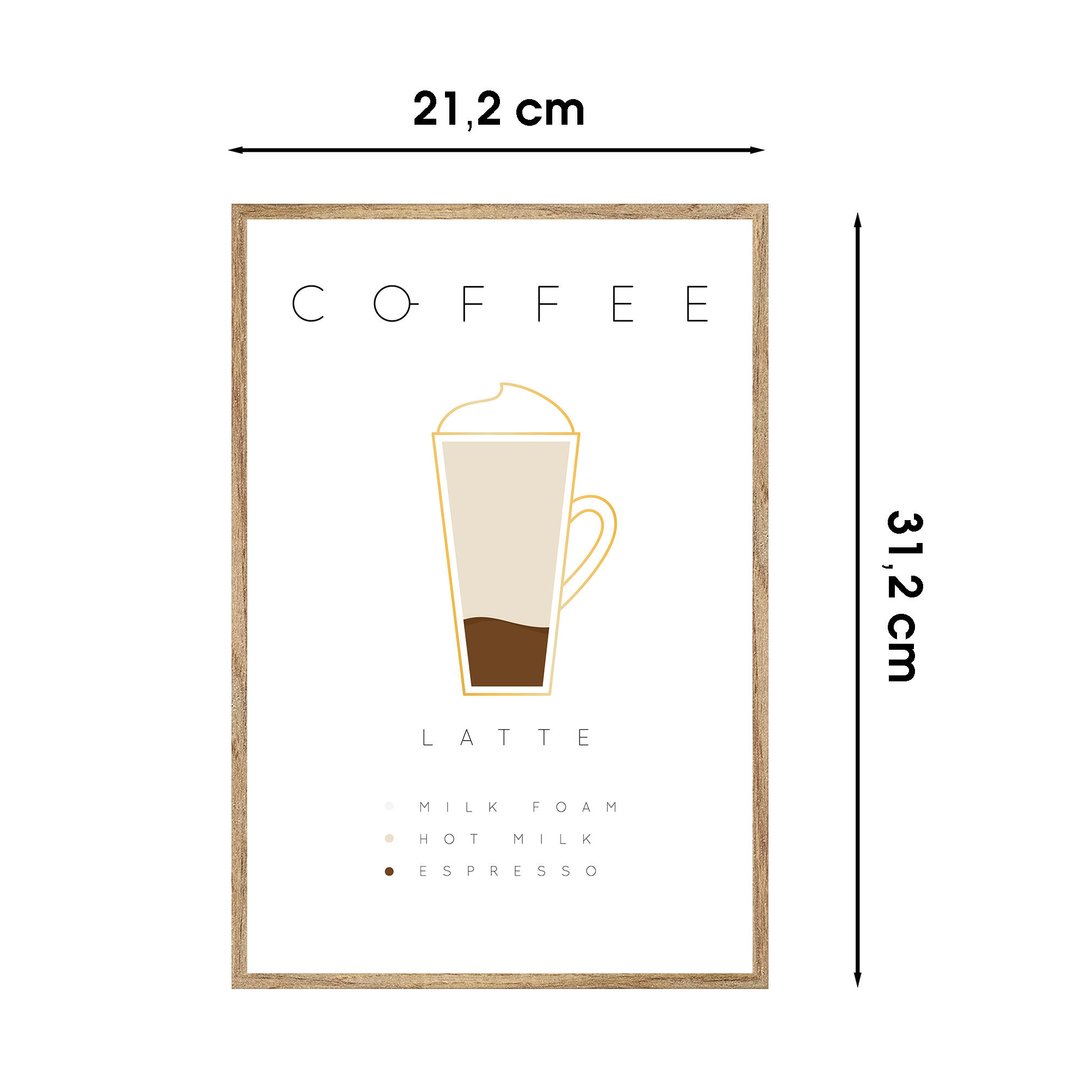 Cuadro con marco Café Latte 21 cm x 31 cm - 3