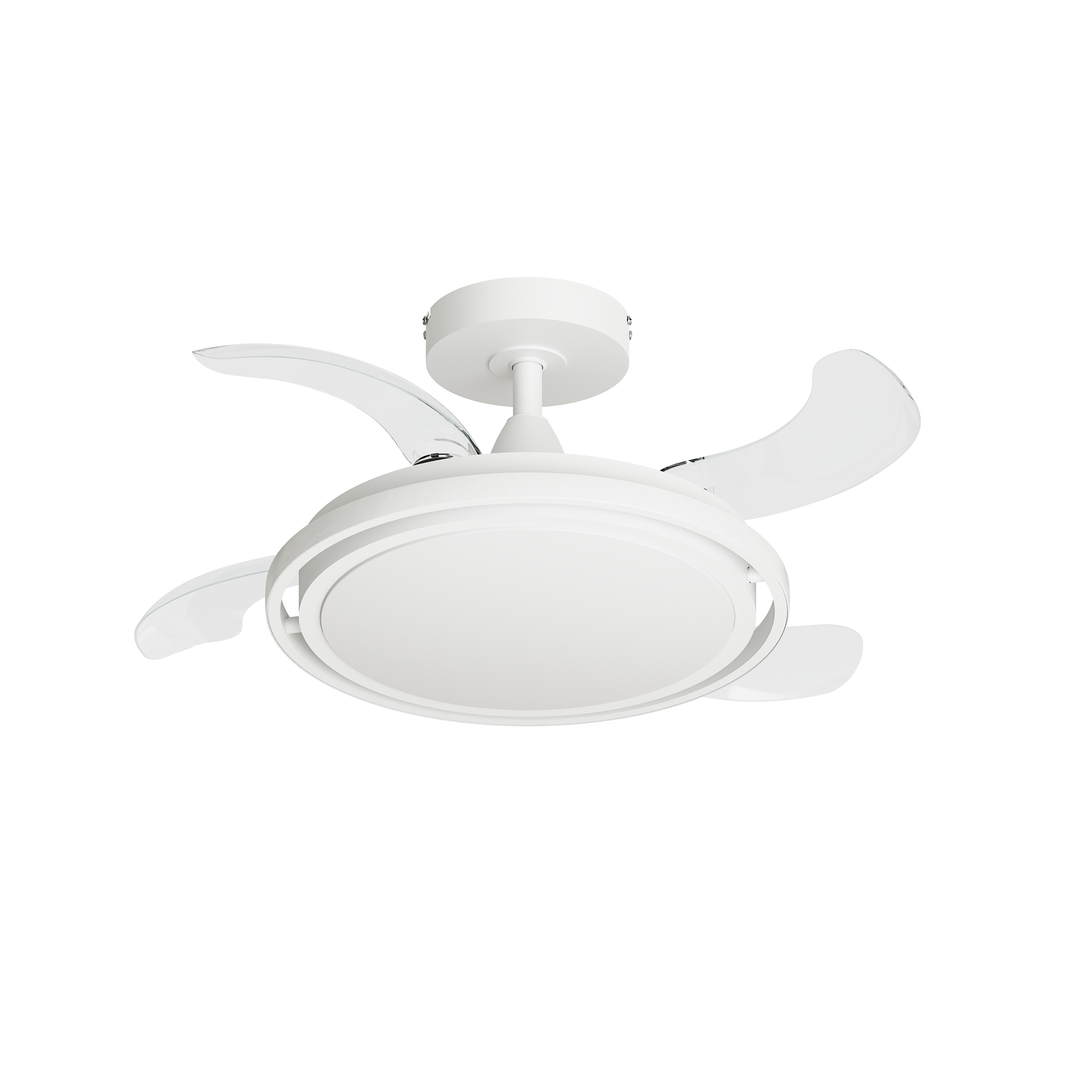 Ventilador de techo con luz silencioso DC 40W con mando ø91 cm Rosak blanco luz CCT 4 aspas retráctiles tipo lámpara| 6 velocidades| modo verano/invierno| temporizador| brisa| recomendado para <13m² - 3
