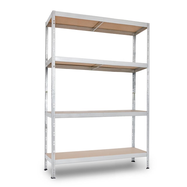 Scaffale in kit 4 ripiani Rivet Budget L 120 x P 40 x H 180 cm zincato, portata per ripiano 175 kg