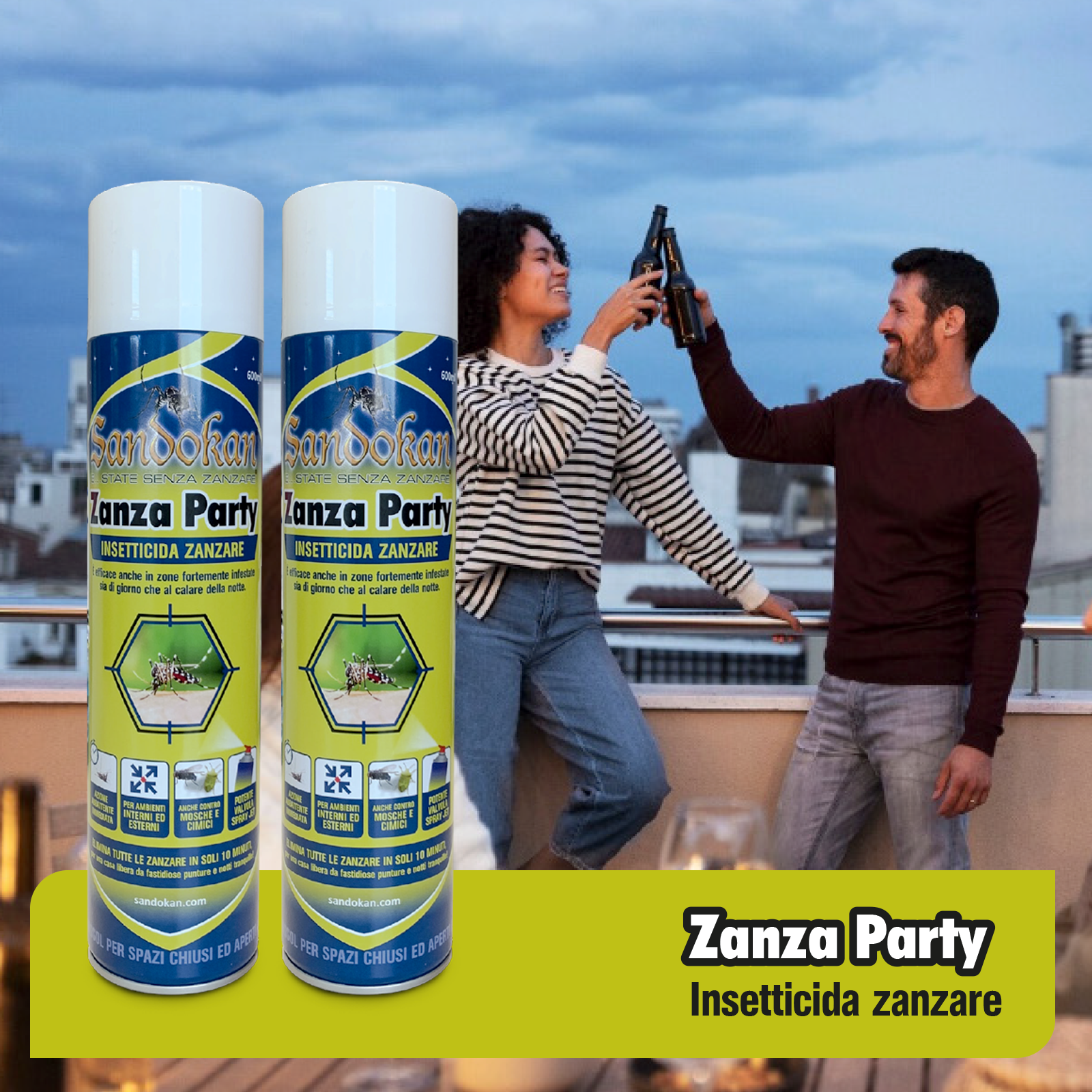 Insetticida aerosol SANDOKAN Bipacco Zanza Party 600 ml - 3
