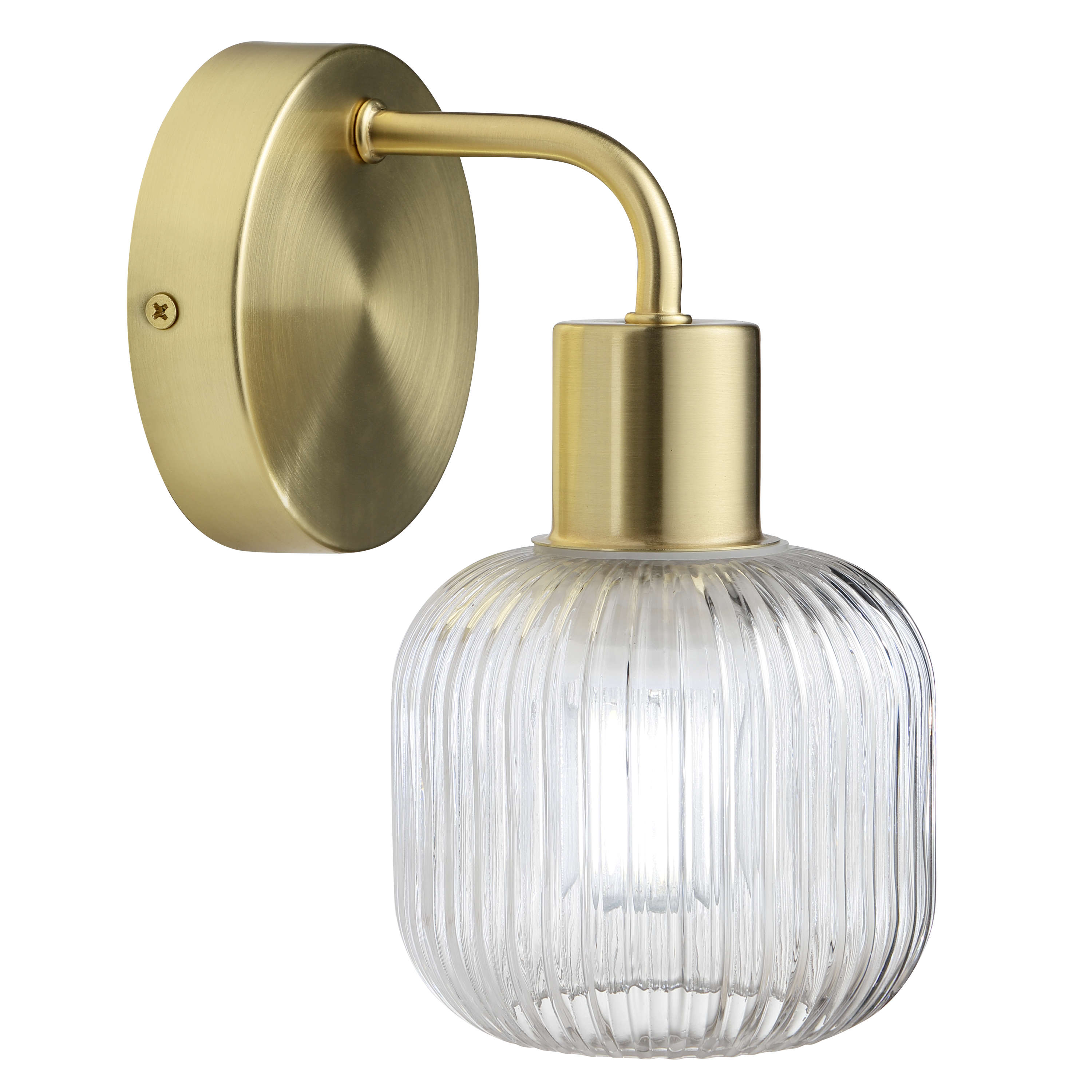 Applique salle de bain Dipsy E14 verre, laiton, INSPIRE