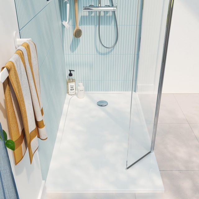 Receveur de douche résine blanc L.140 x l.80 cm Easy 2