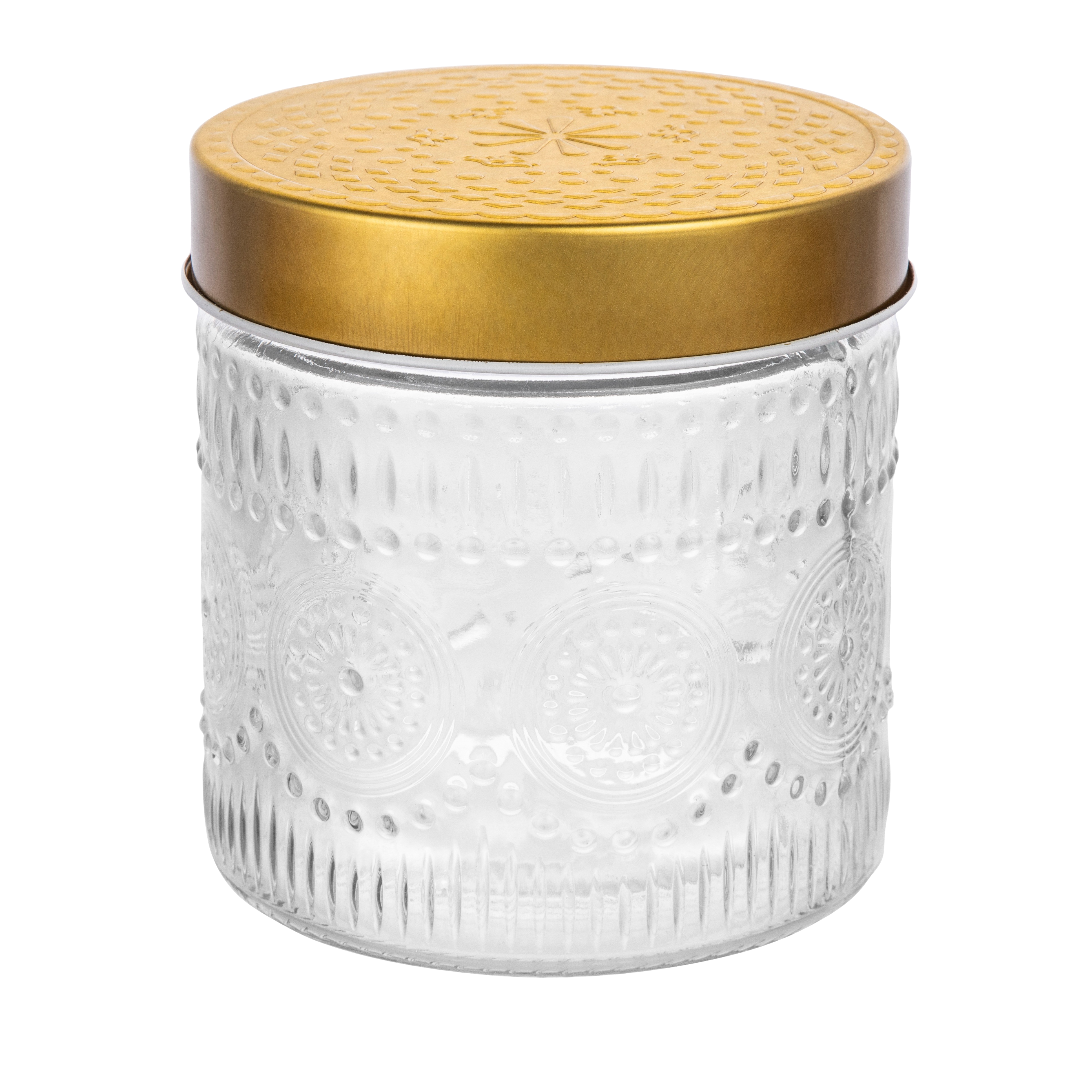 Pojemnik okrągły złoto Daisy 11.5 x 17 cm