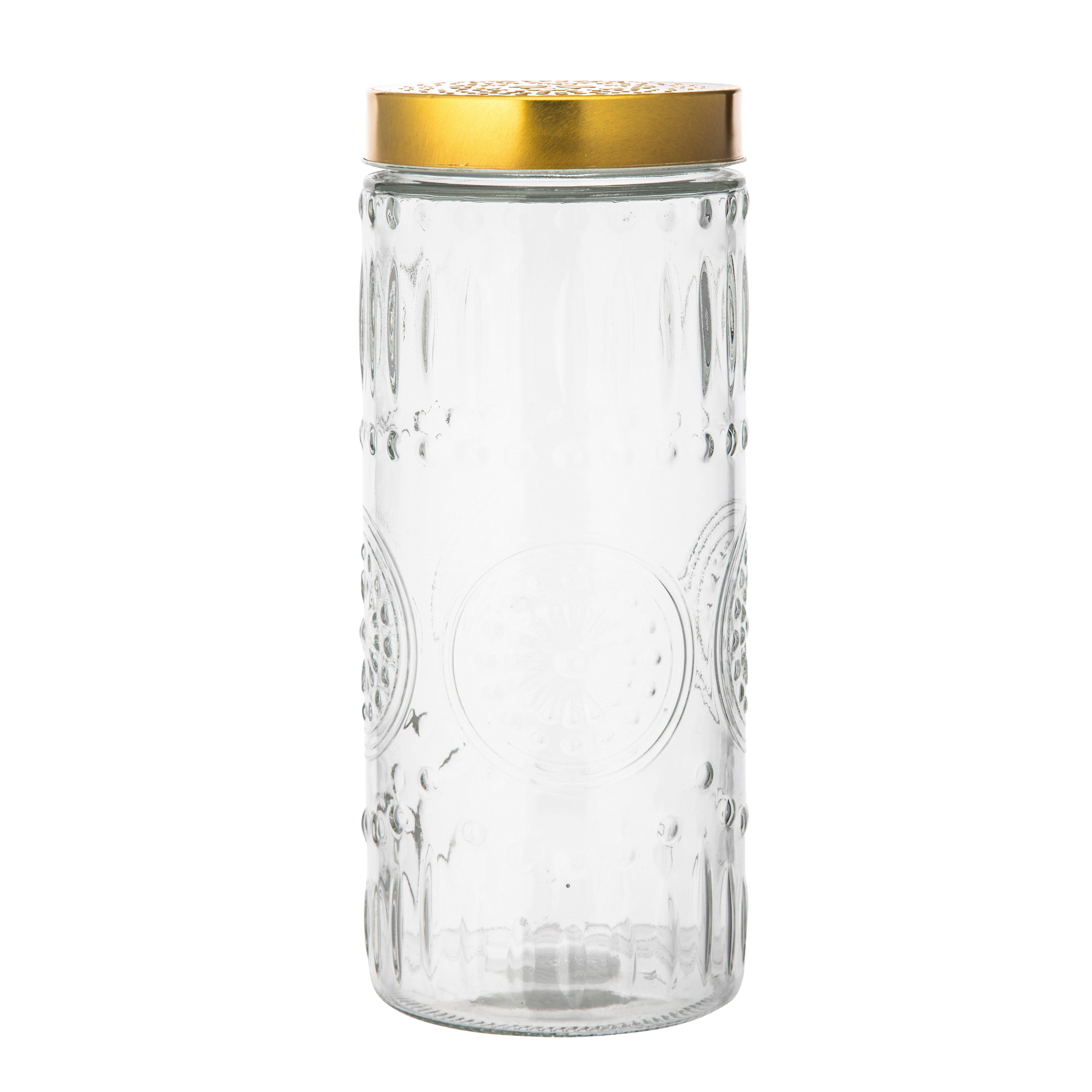 Pojemnik okrągły złoto Daisy 11.5 x 27 cm