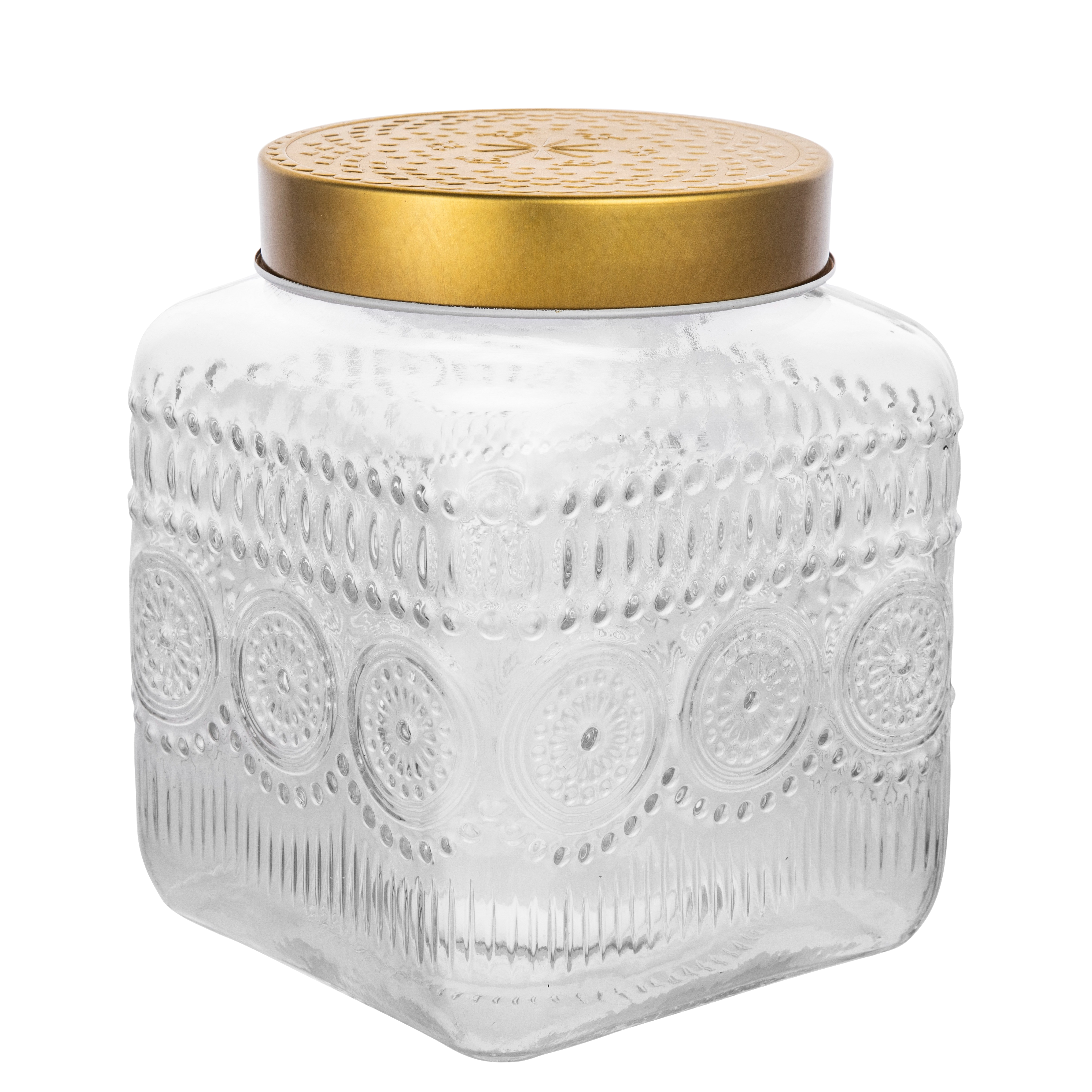 Pojemnik kwadratowy złoto Daisy 12.5 x 16 cm