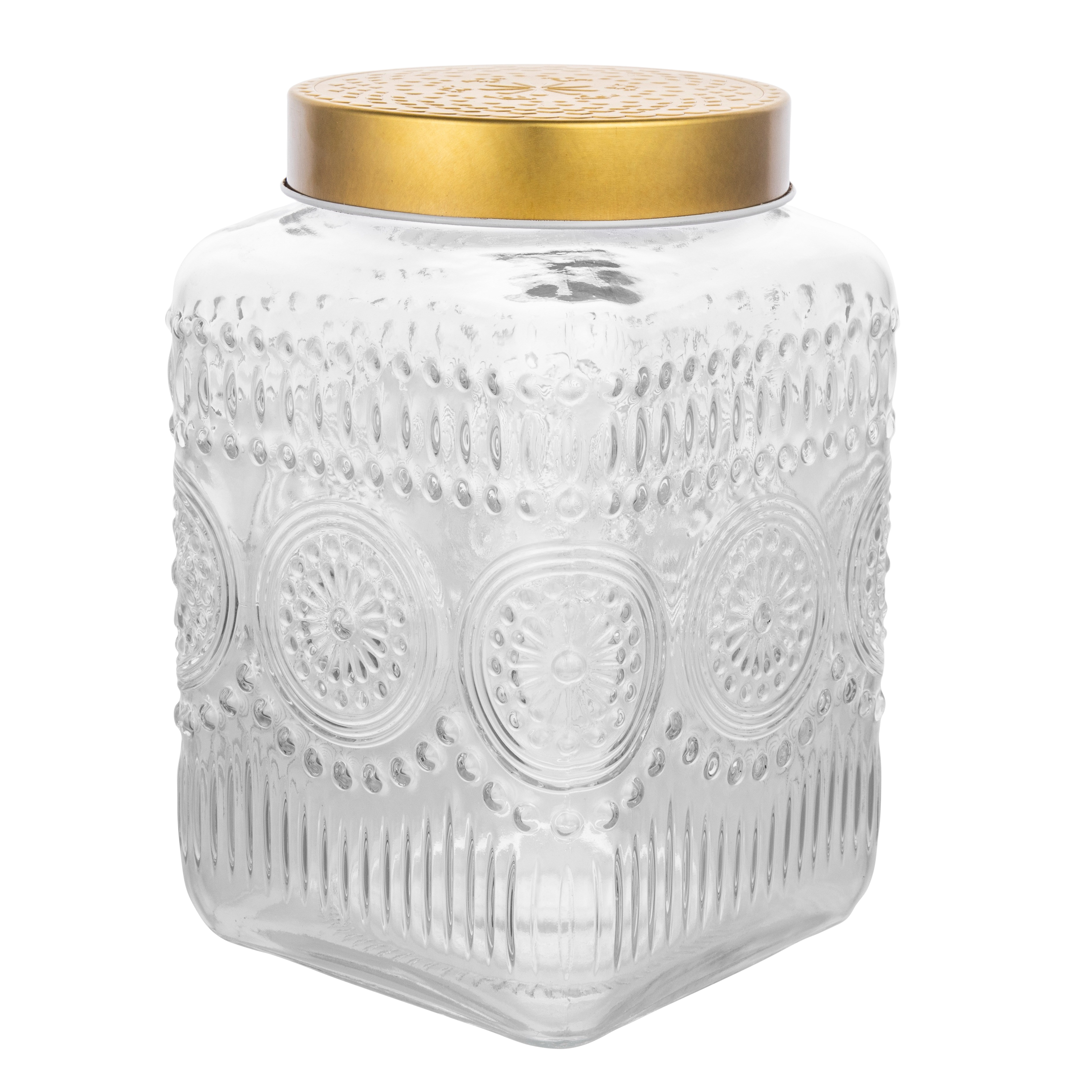 Pojemnik kwadratowy złoto Daisy 12.5 x 20 cm