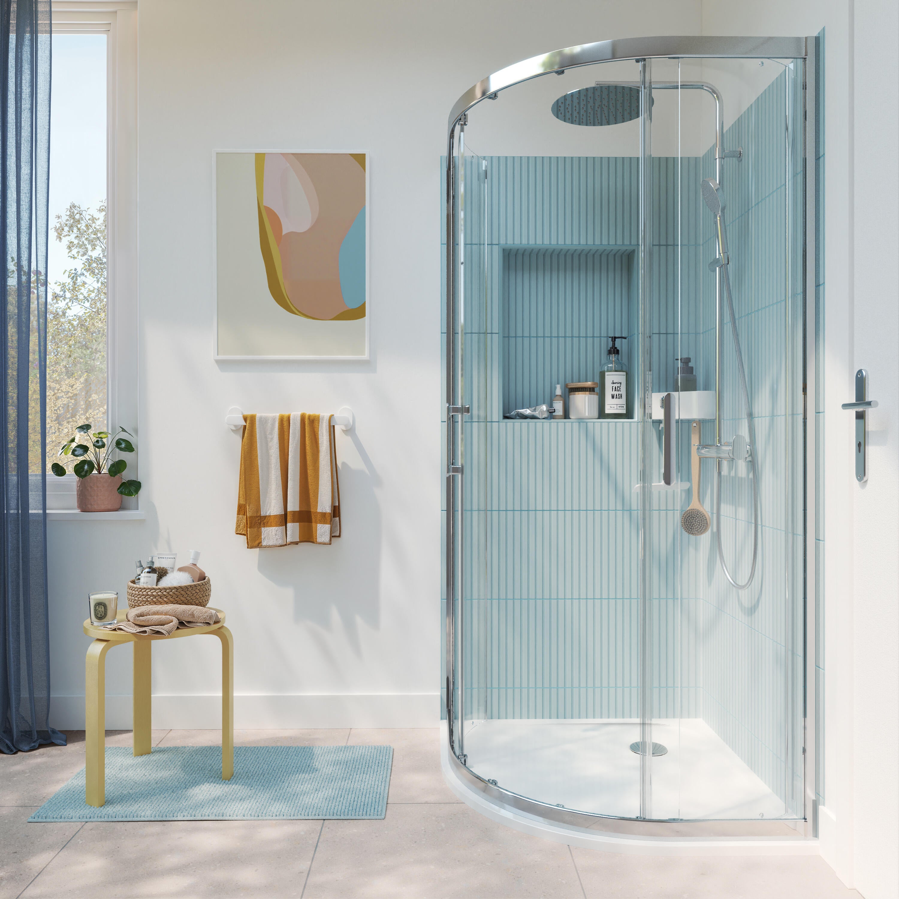 Receveur de douche résine blanc 1/4 cercle L.80xl.80 cm Easy 2 - 8