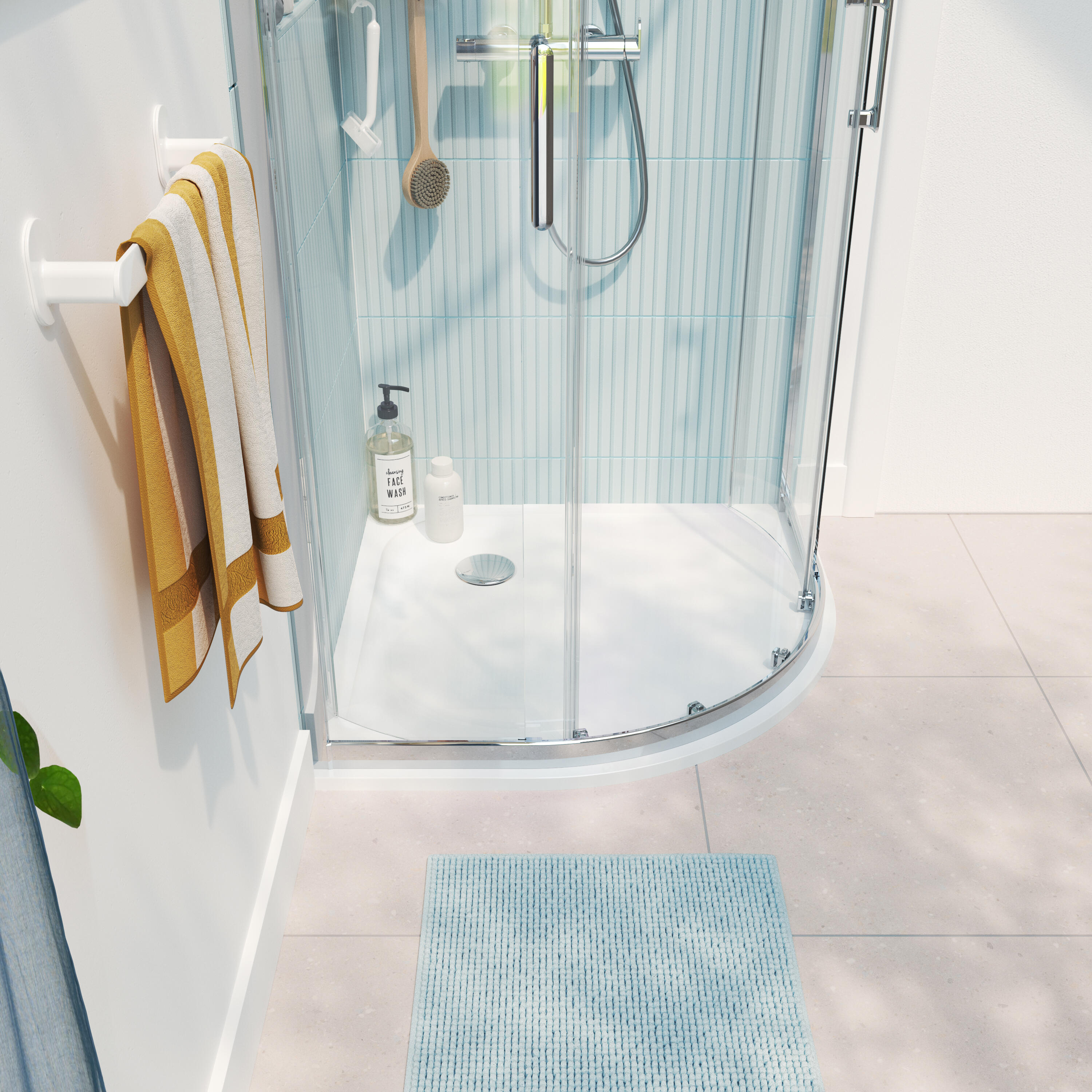 Brodzik do kabiny prysznicowej 1/4 koła 80x80 cm biały Easy Sensea - 2