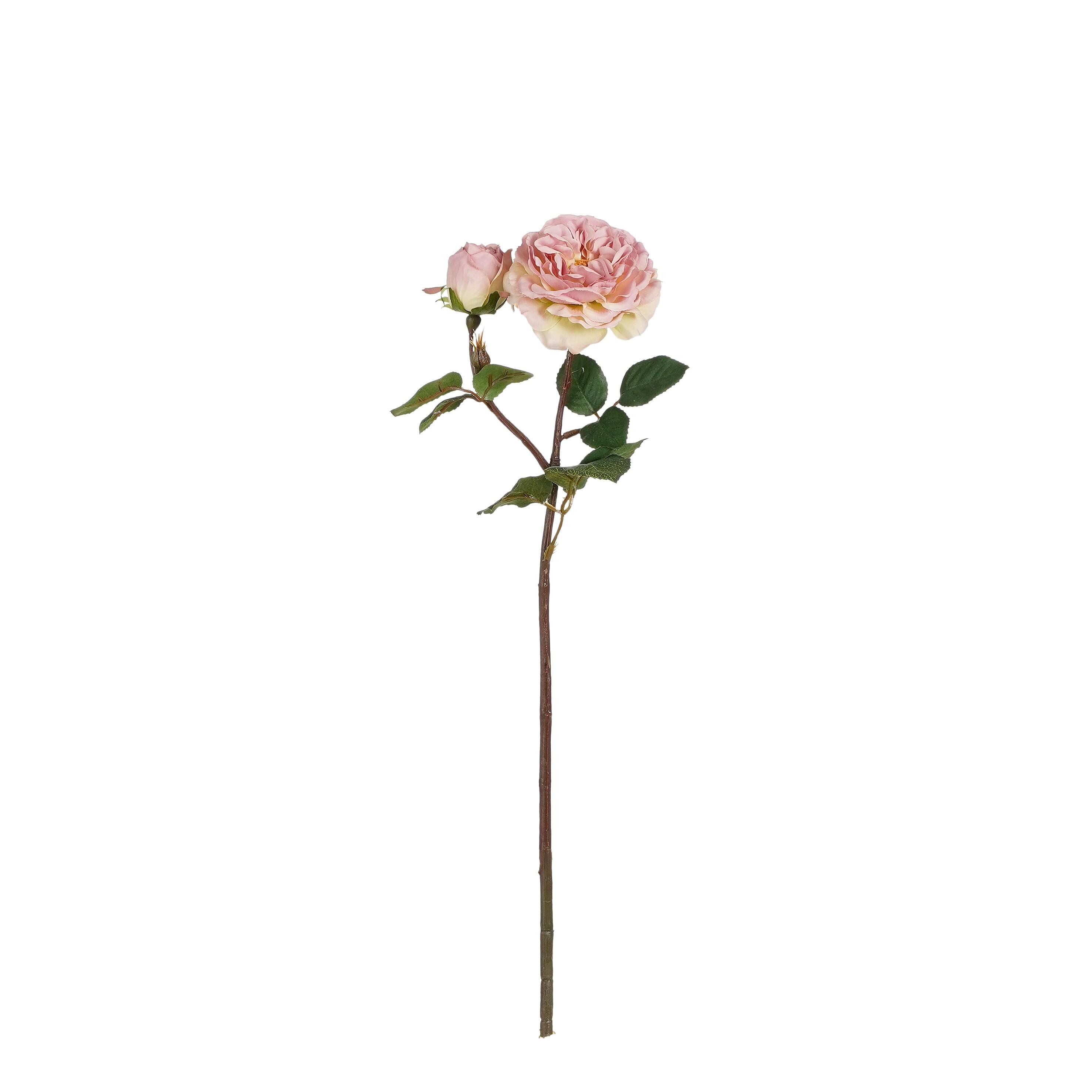 Vara artificial rosa inglesa rosa 49cm