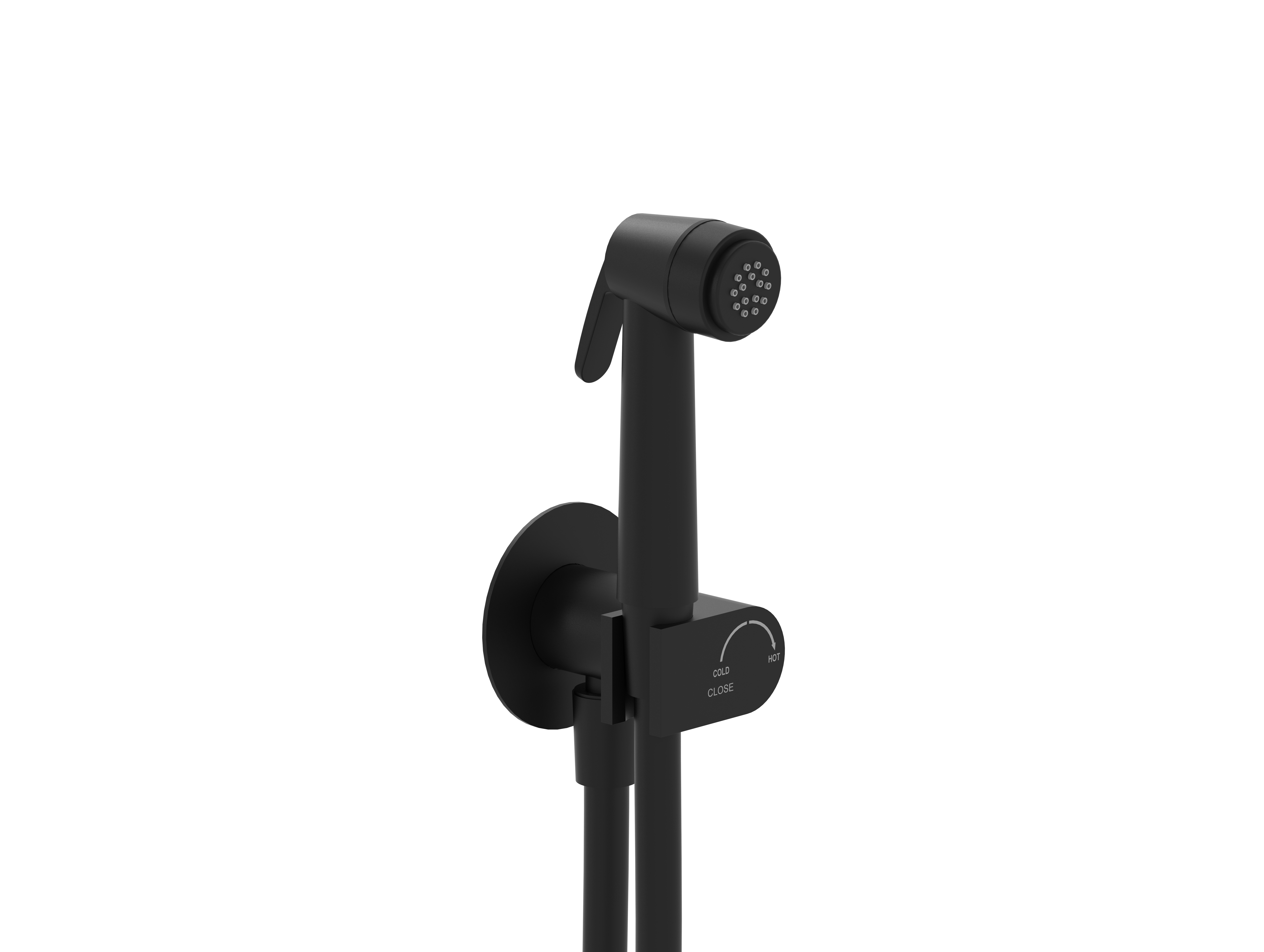 Ducha inodoro maier look 2 aguas progresiva flexo de 120 cm negro mate