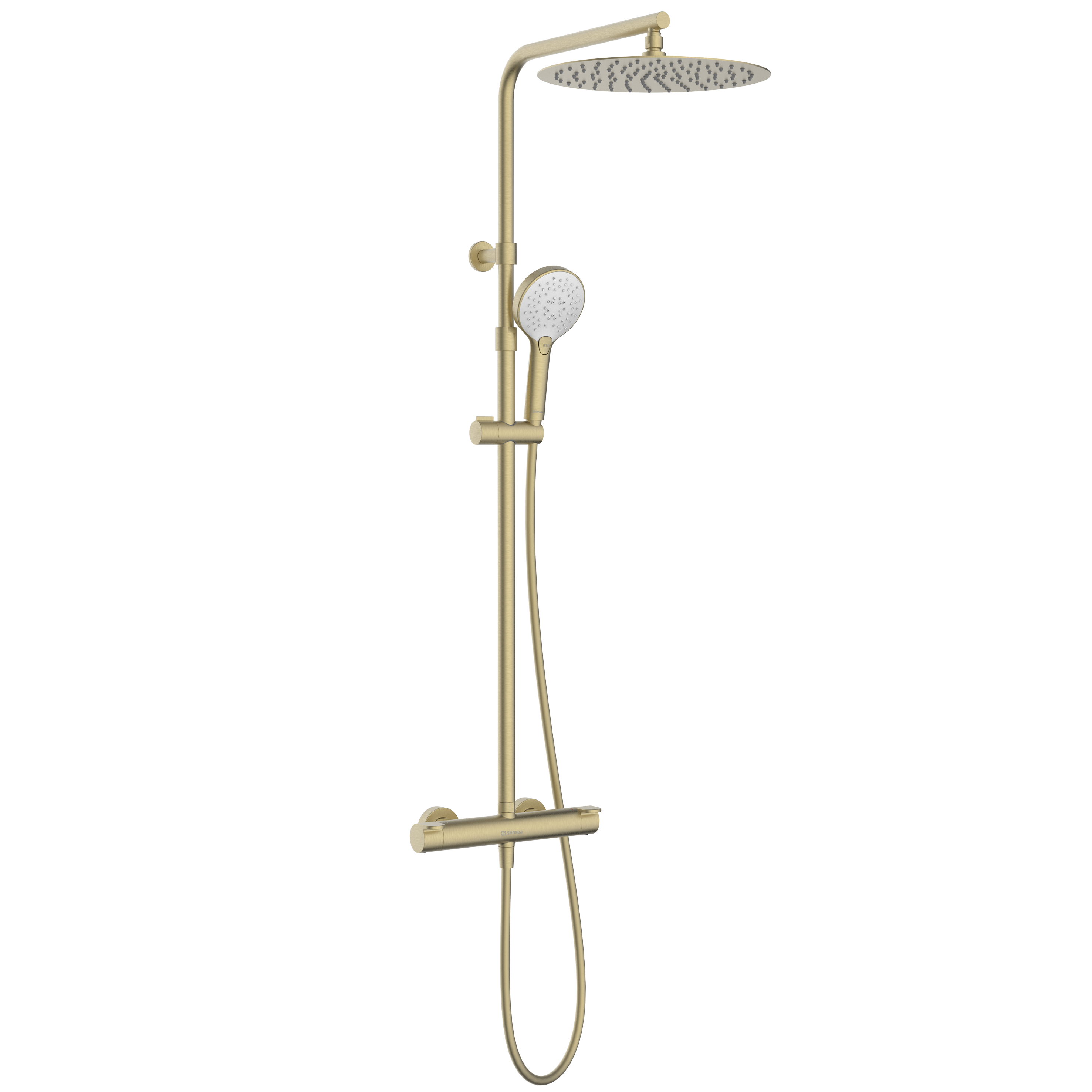 Columna de ducha termostática sensea new icone amarillo/dorado cepillado