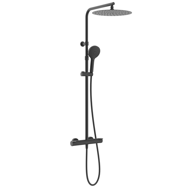 Colonne de douche Icone, thermostatique, Noir, Sensea