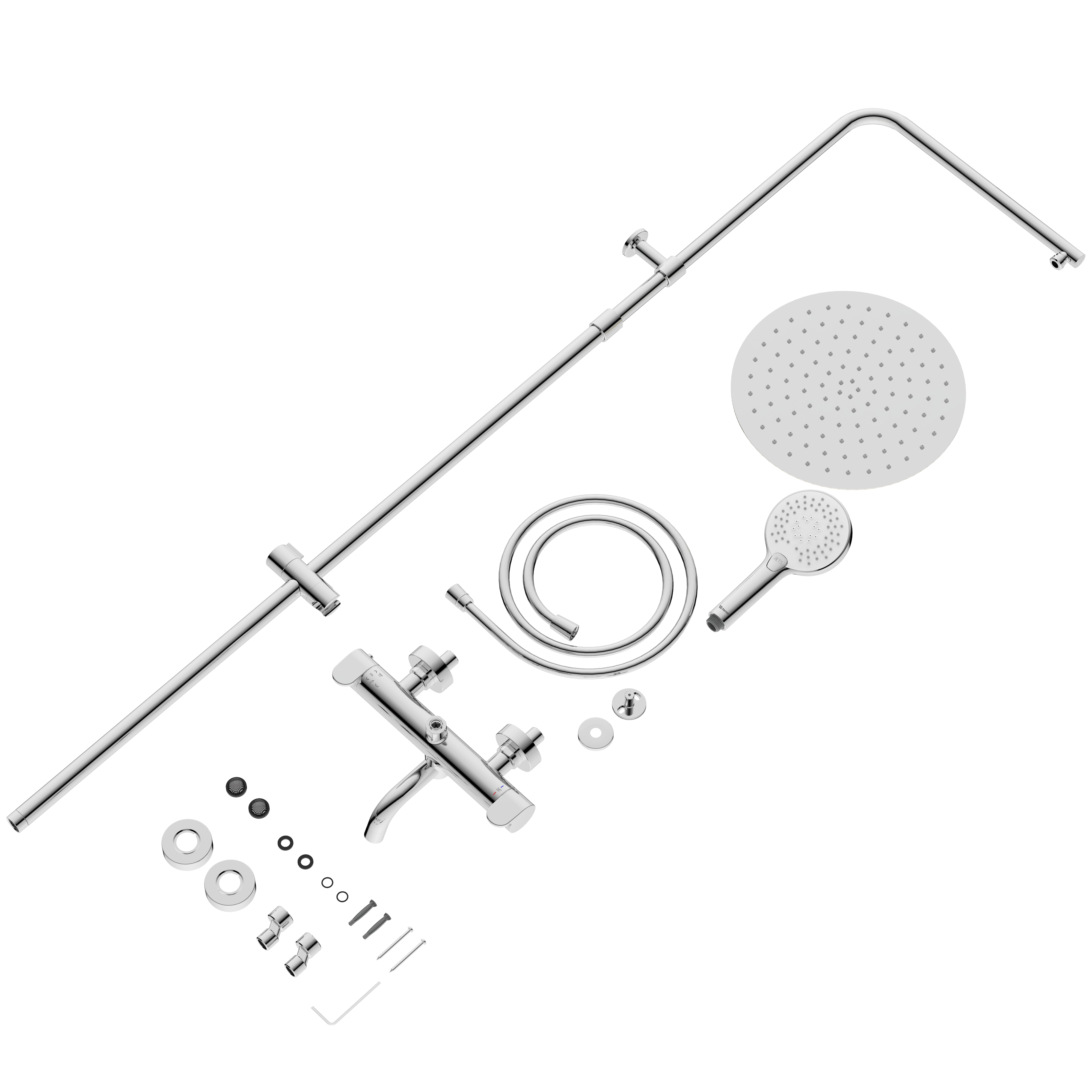Conjunto de banheira com torneira termostática cromado Sensea Icone - 2