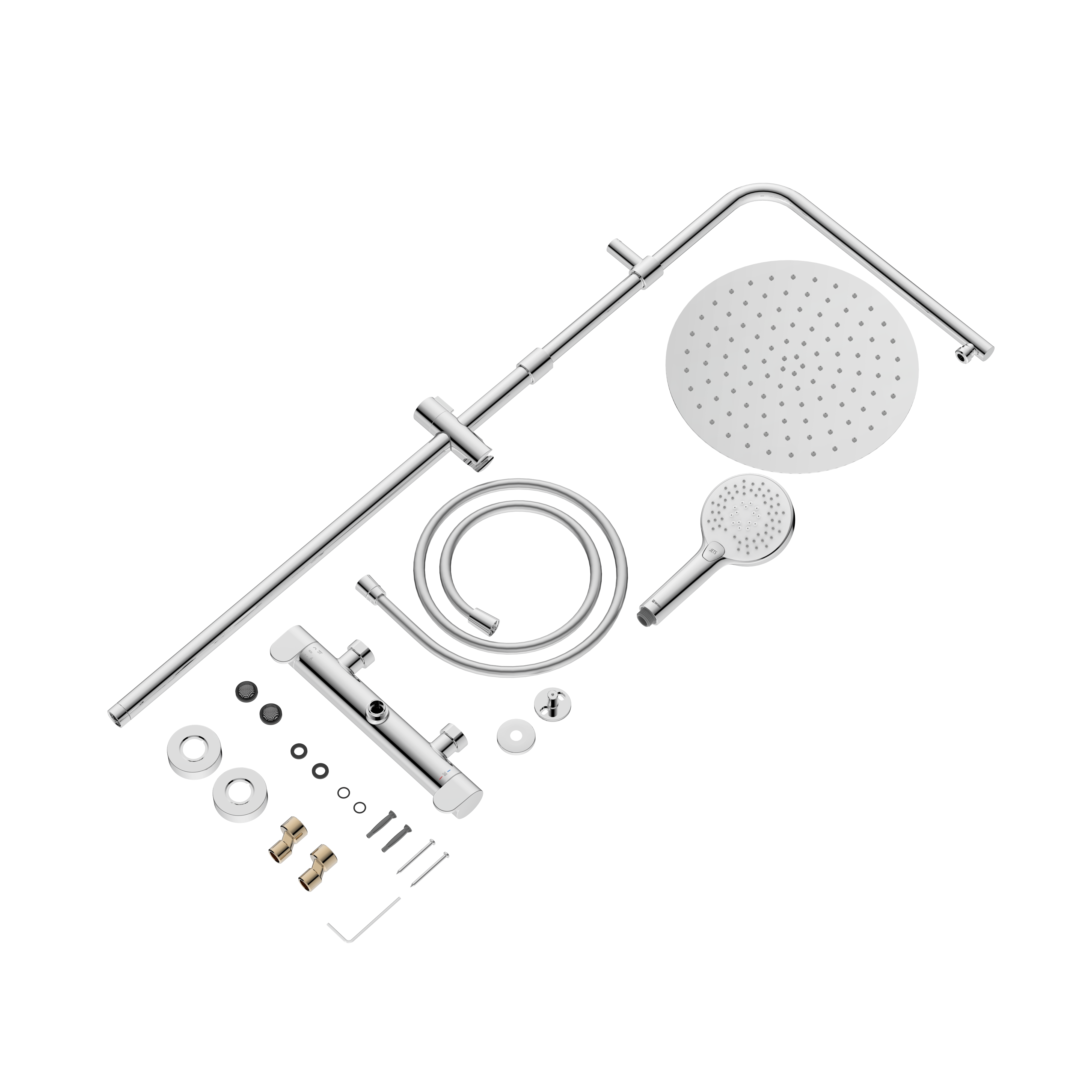 Conjunto de duche com torneira termostática cromado Sensea Icone - 2
