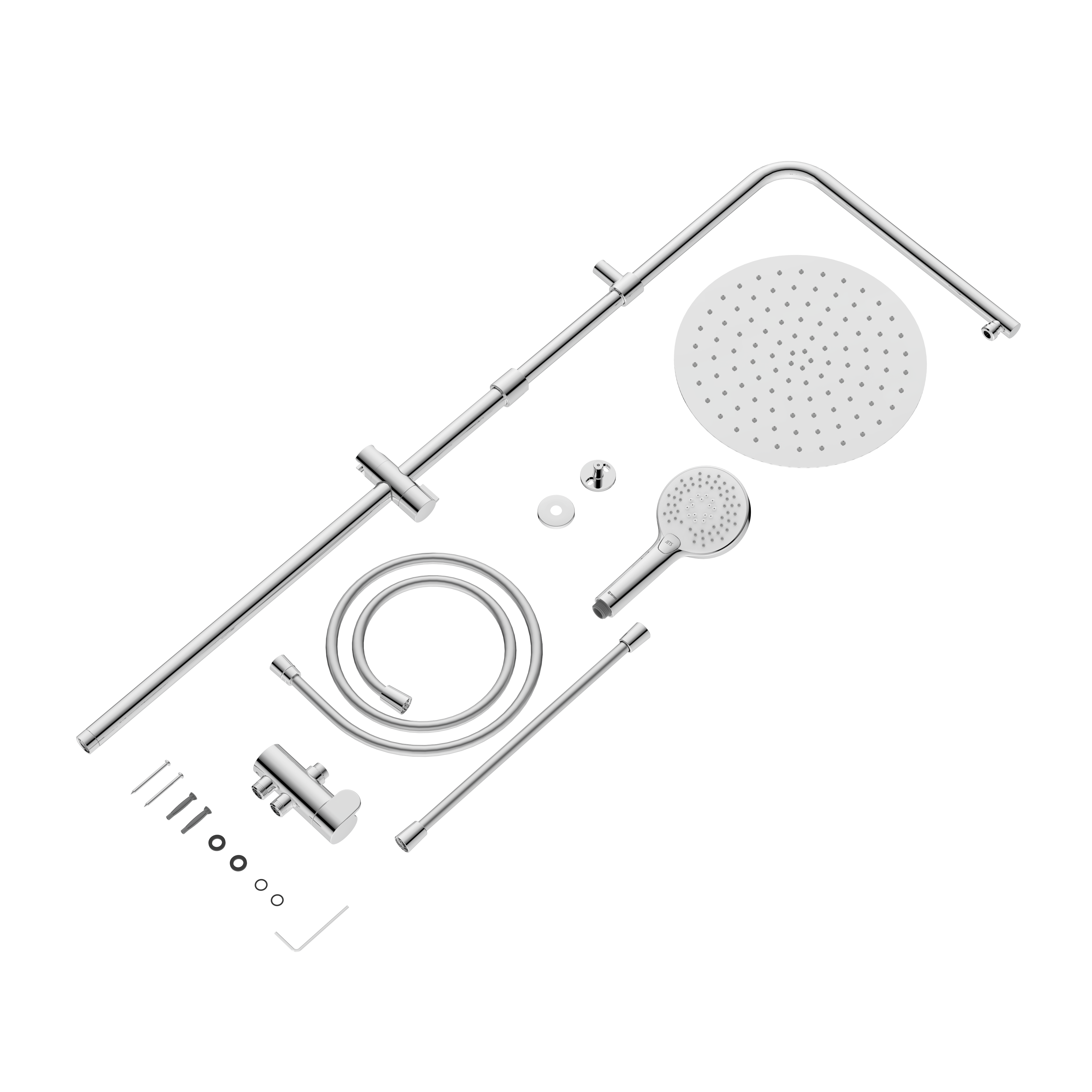Colonne de salle de bains sans robinetterie, SENSEA Icone, Chrome - 8