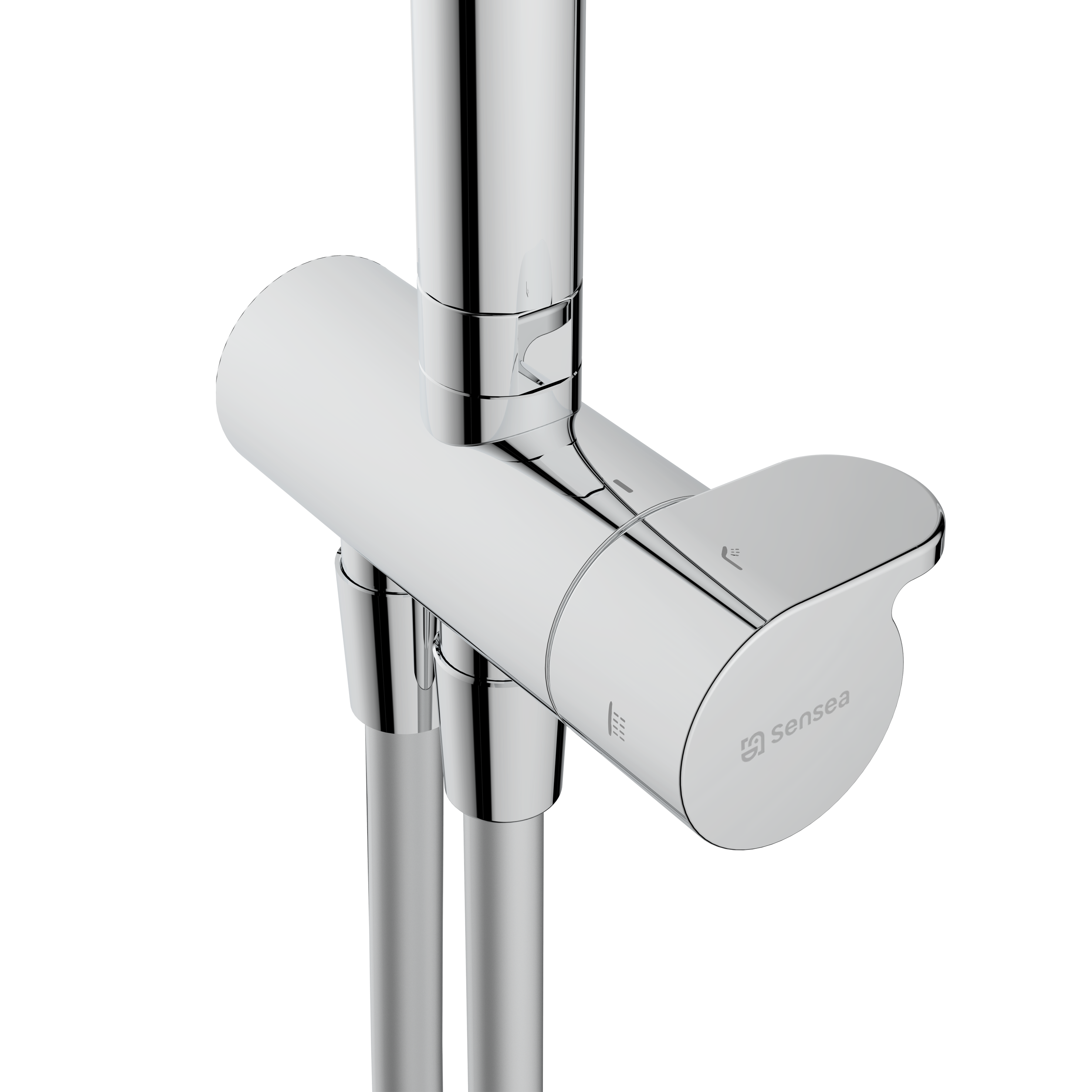 Colonne de salle de bains sans robinetterie, SENSEA Icone, Chrome - 5