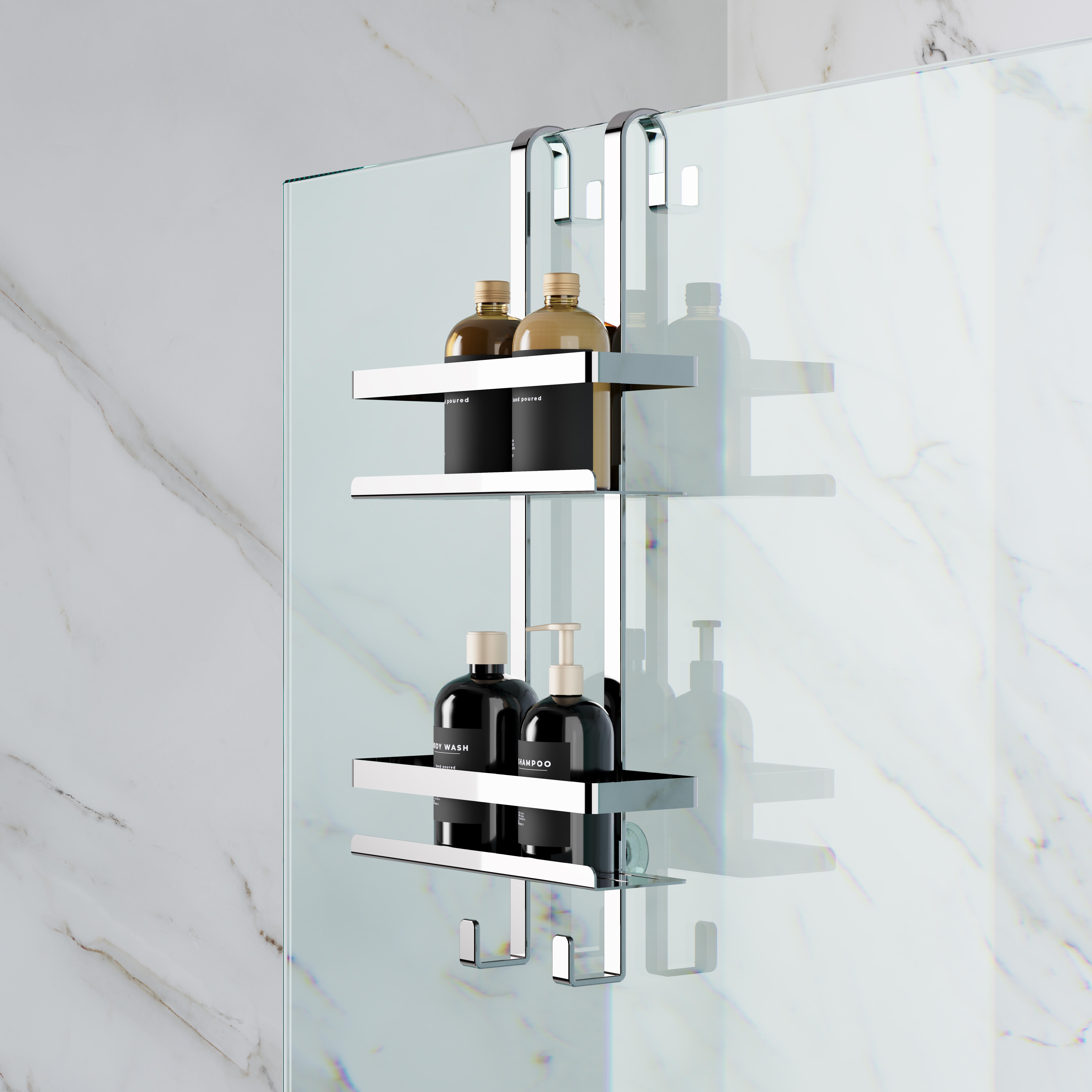 Organizer per doccia per parete doccia Myline acciaio inox - 2