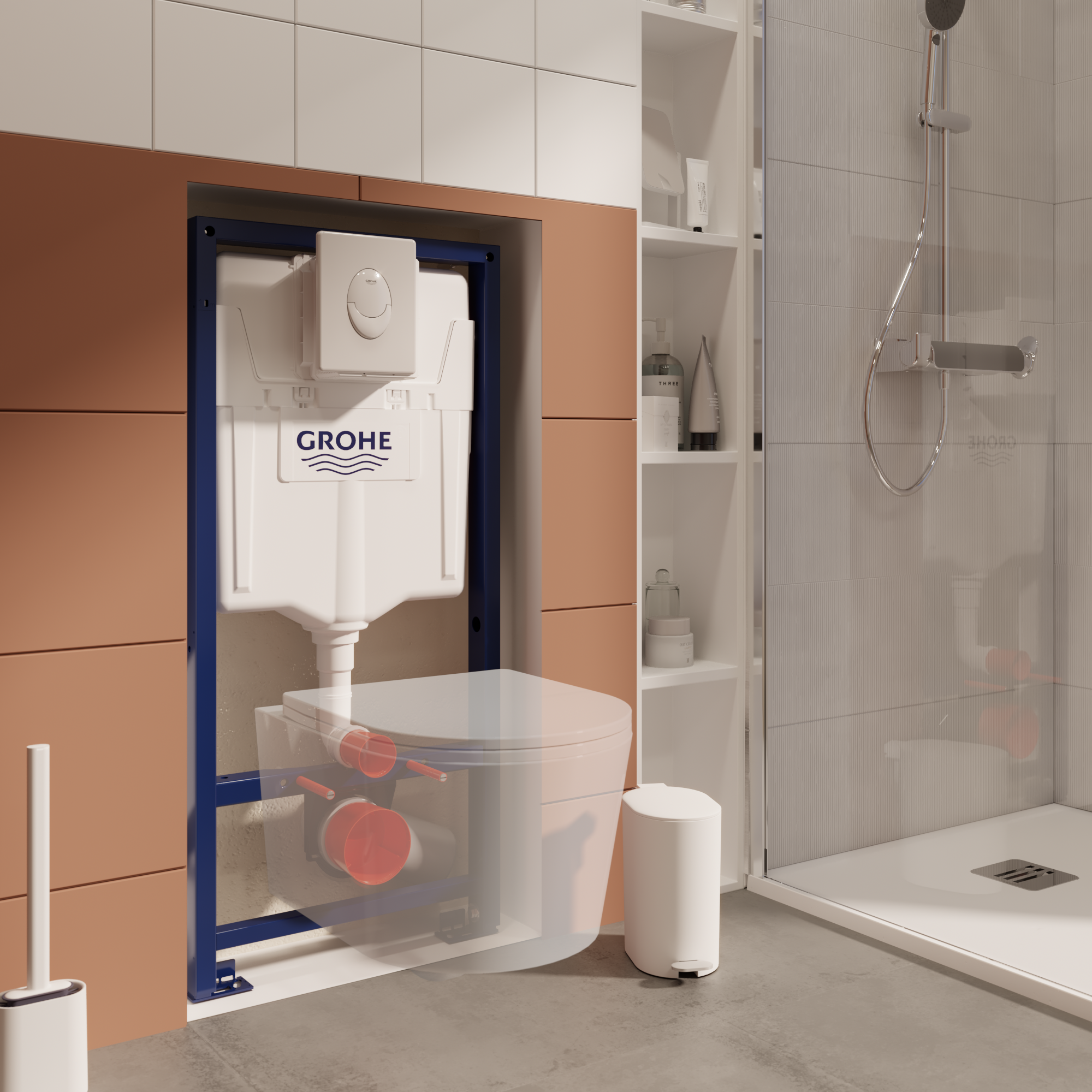 Pack WC suspendu mural et plaque GROHE Solido for SENSEA, cuvette SENSEA Easy - 2